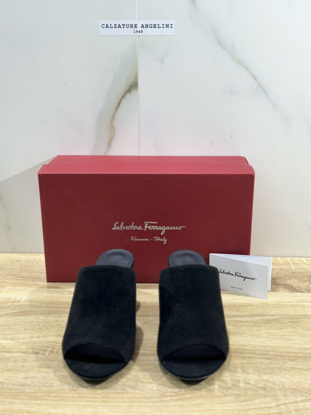 Salvatore Ferragamo Mule  Donna Sophie  Suede Nero Luxury Ferragamo Woman 37.5