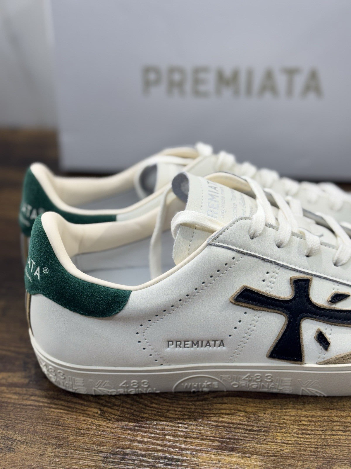 Premiata Steven Sneaker Pelle Bianca Casual Premiata Scarpa Uomo 46