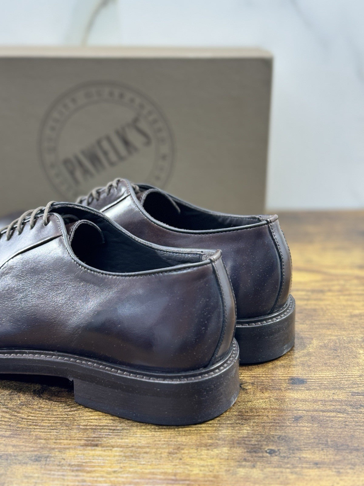 Pawelk’s Derby   Uomo Pelle Testa Moro  Hand  Made  Made  In Italy Derby 44