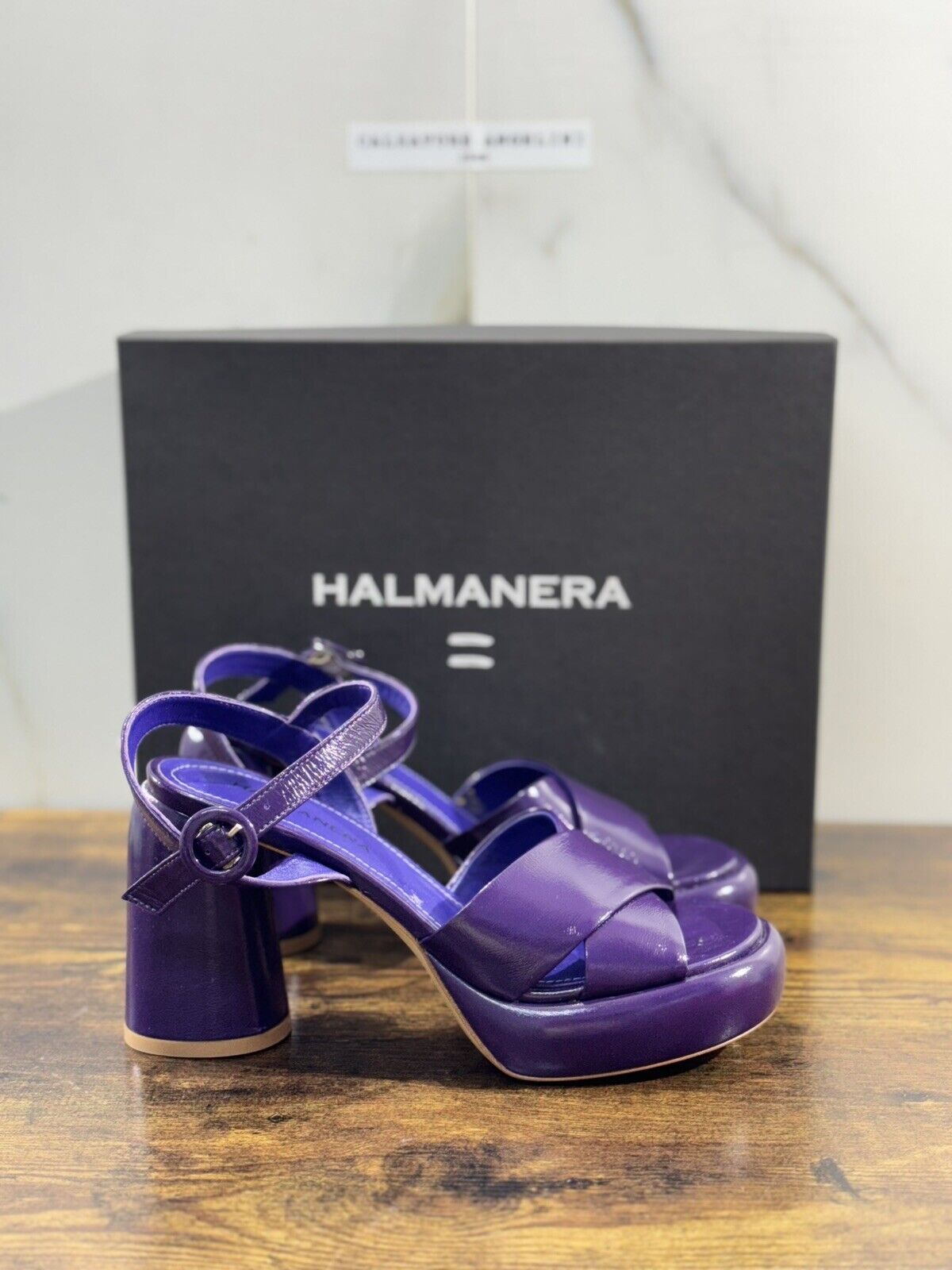 Halmanera Sandalo Donna Erika      In Pelle Viola Luxury Shoes 41