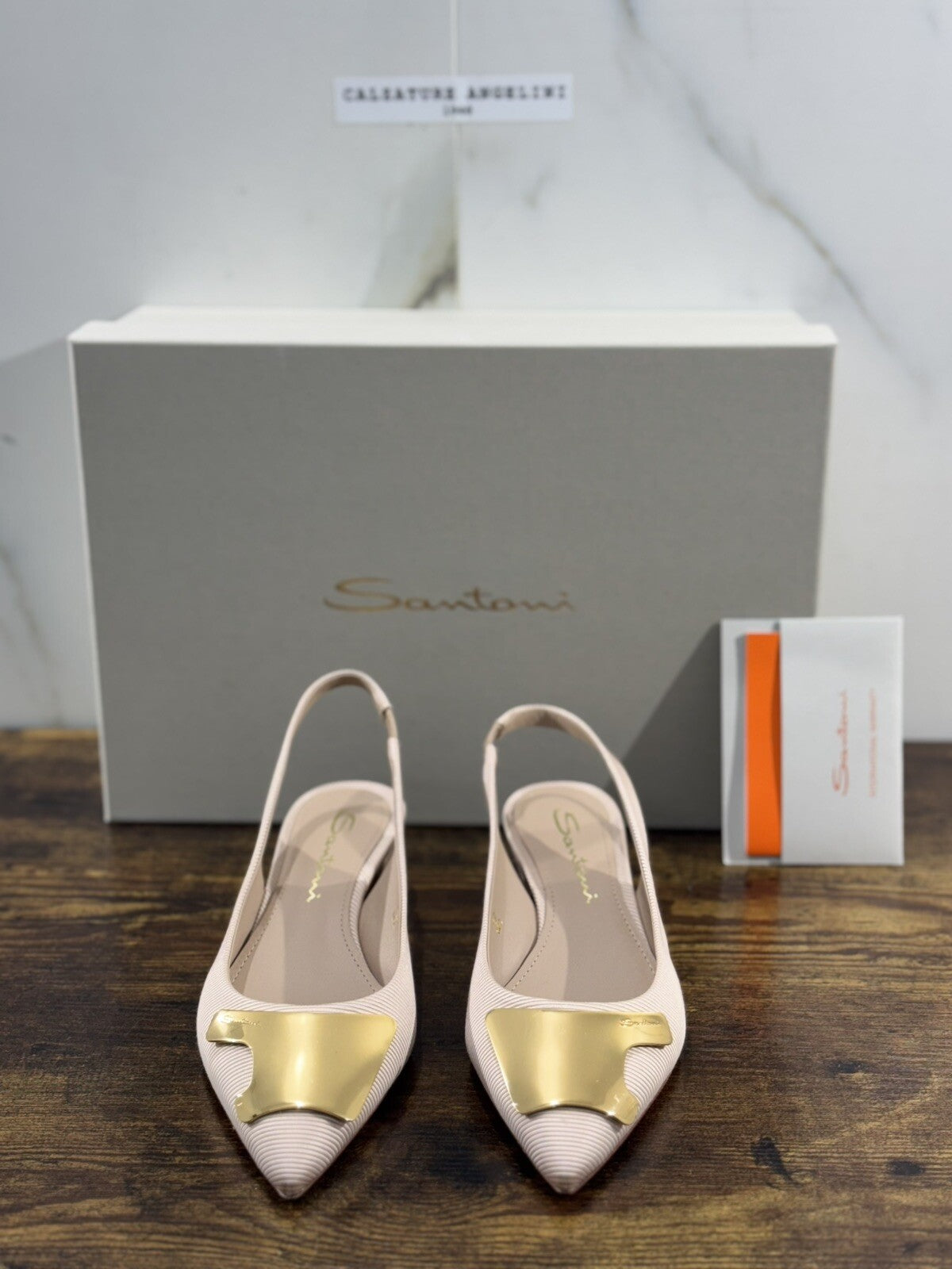 Santoni Sling Back Donna Cipria  Luxury Woman Santoni Shoes 36.5