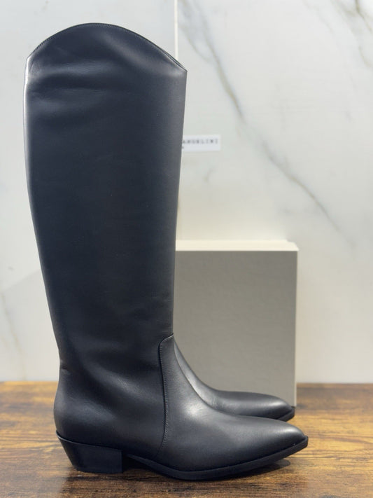 Sergio Levantesi Stivale   Pelle Nero Texano    Luxury Made In Italy Donna 41