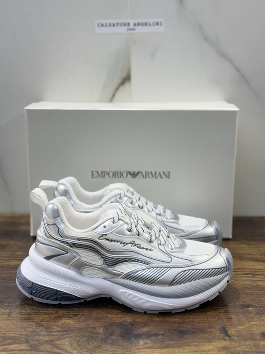 Emporio Armani Sneaker Trainer Silver  Casual Armani Sneaker Donna 37