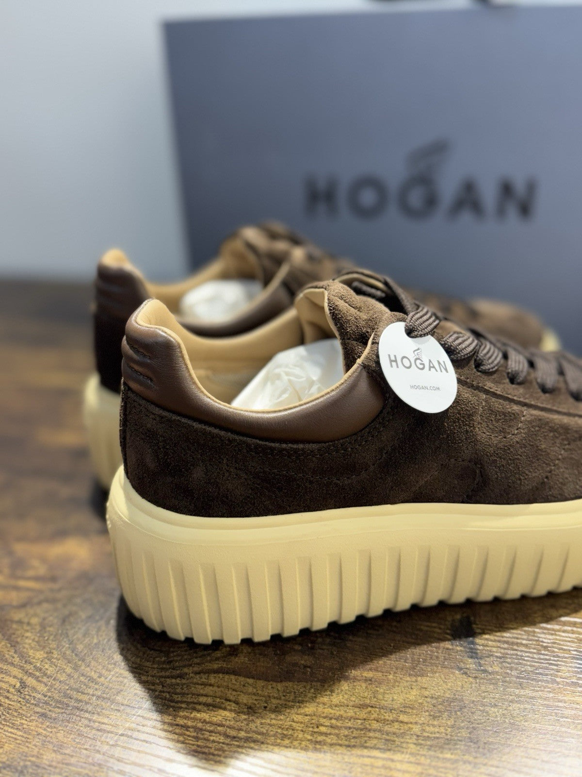 Hogan H Stripes Suede Marrone Memory Foam Casual Hogan Donna 37