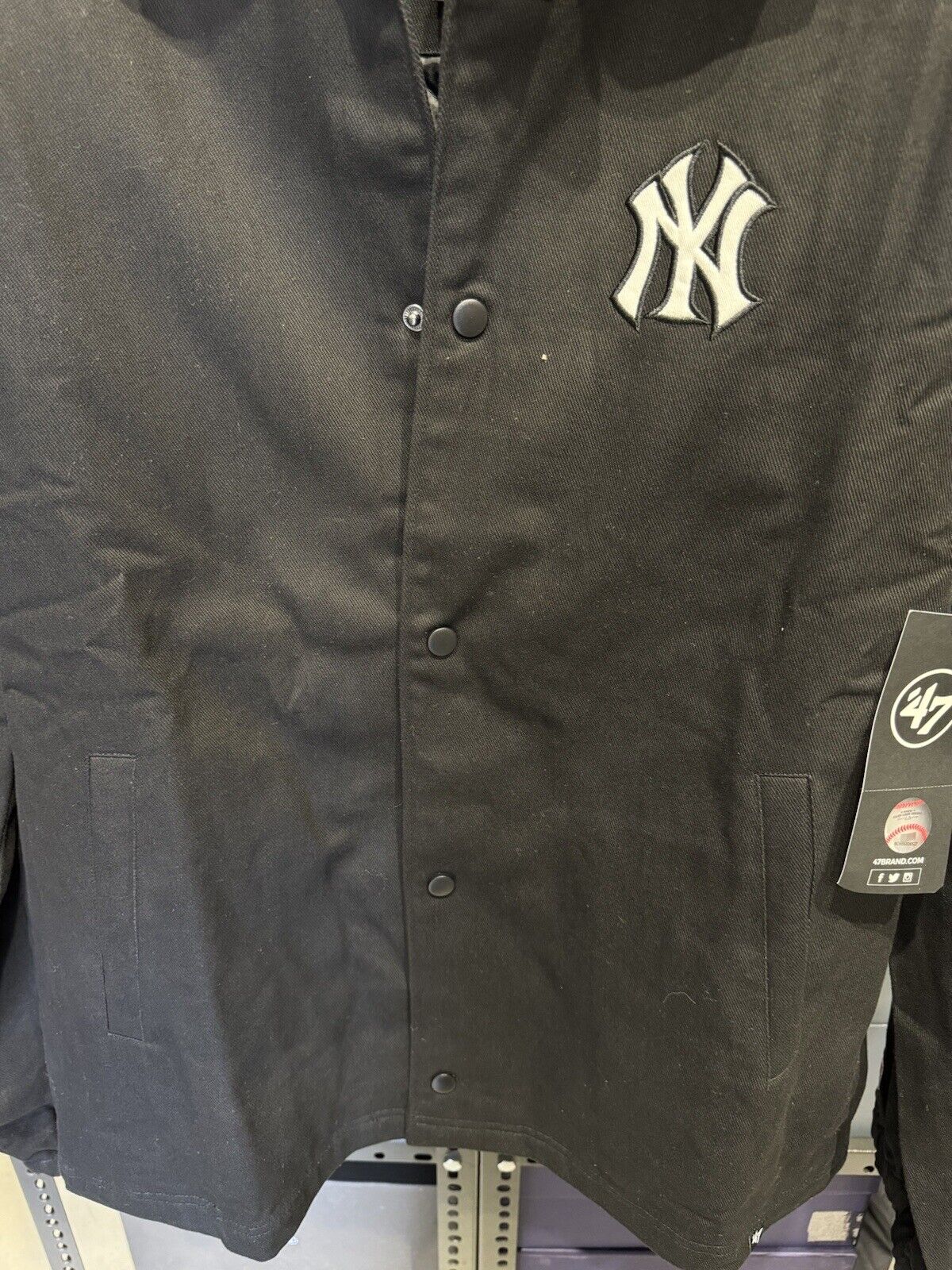 47 Let Your You Out Giacca New York Yankees   Jet Black Uomo Collo Velluto  XL