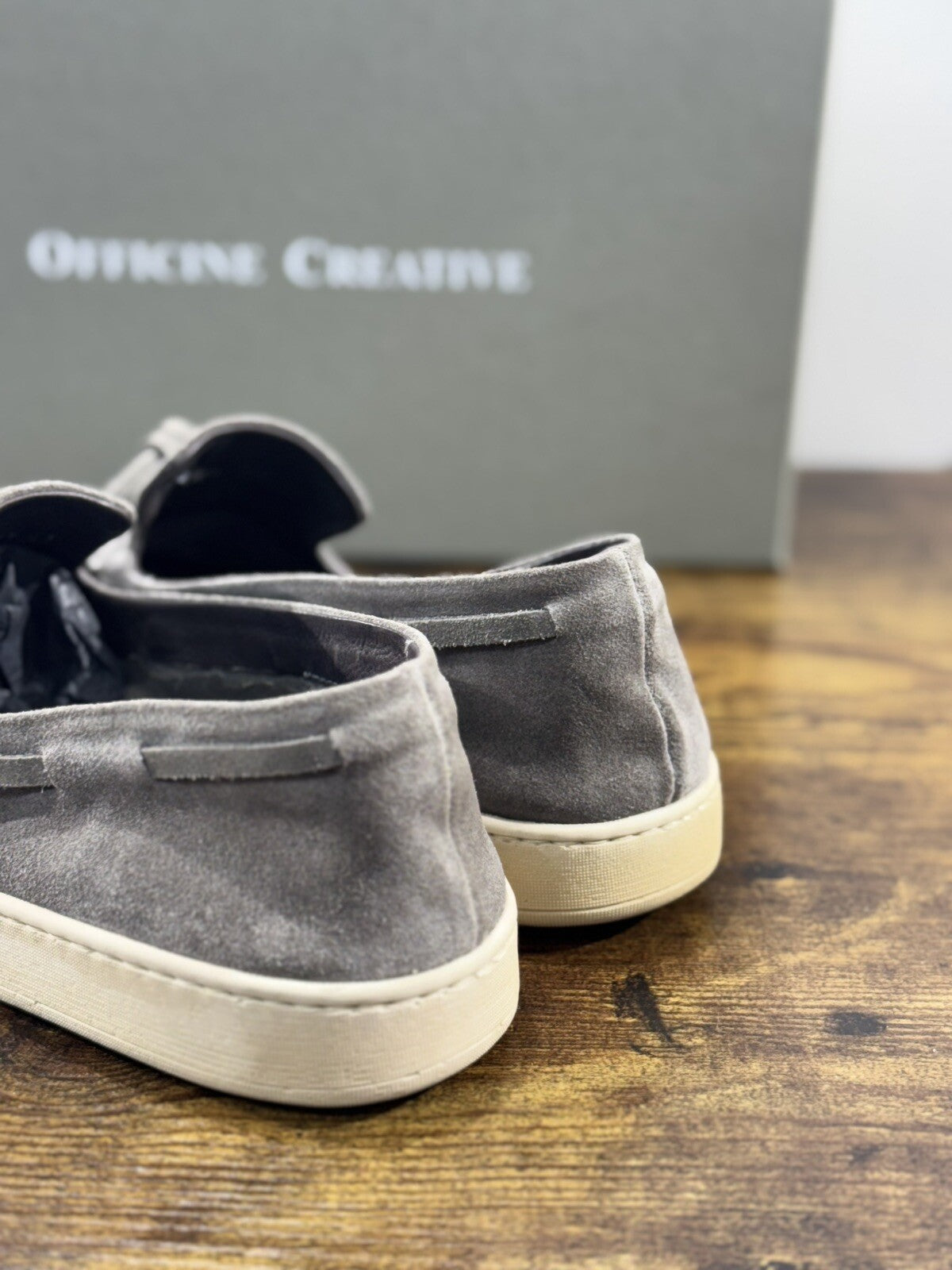 Officine Creative Herbie  Sneaker Uomo Suede Grigi  Luxury Soft Fondo Lattice 41