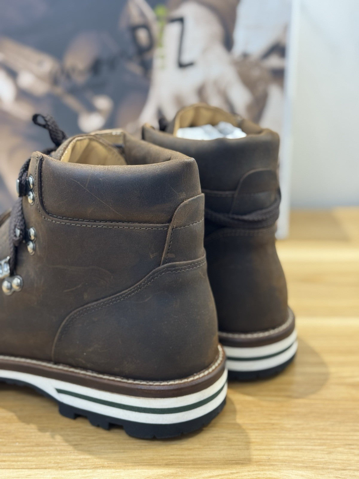 Monpiz Pedula Cortina Fondo Vibram Pelle Marrone Casual Boot Uomo 45