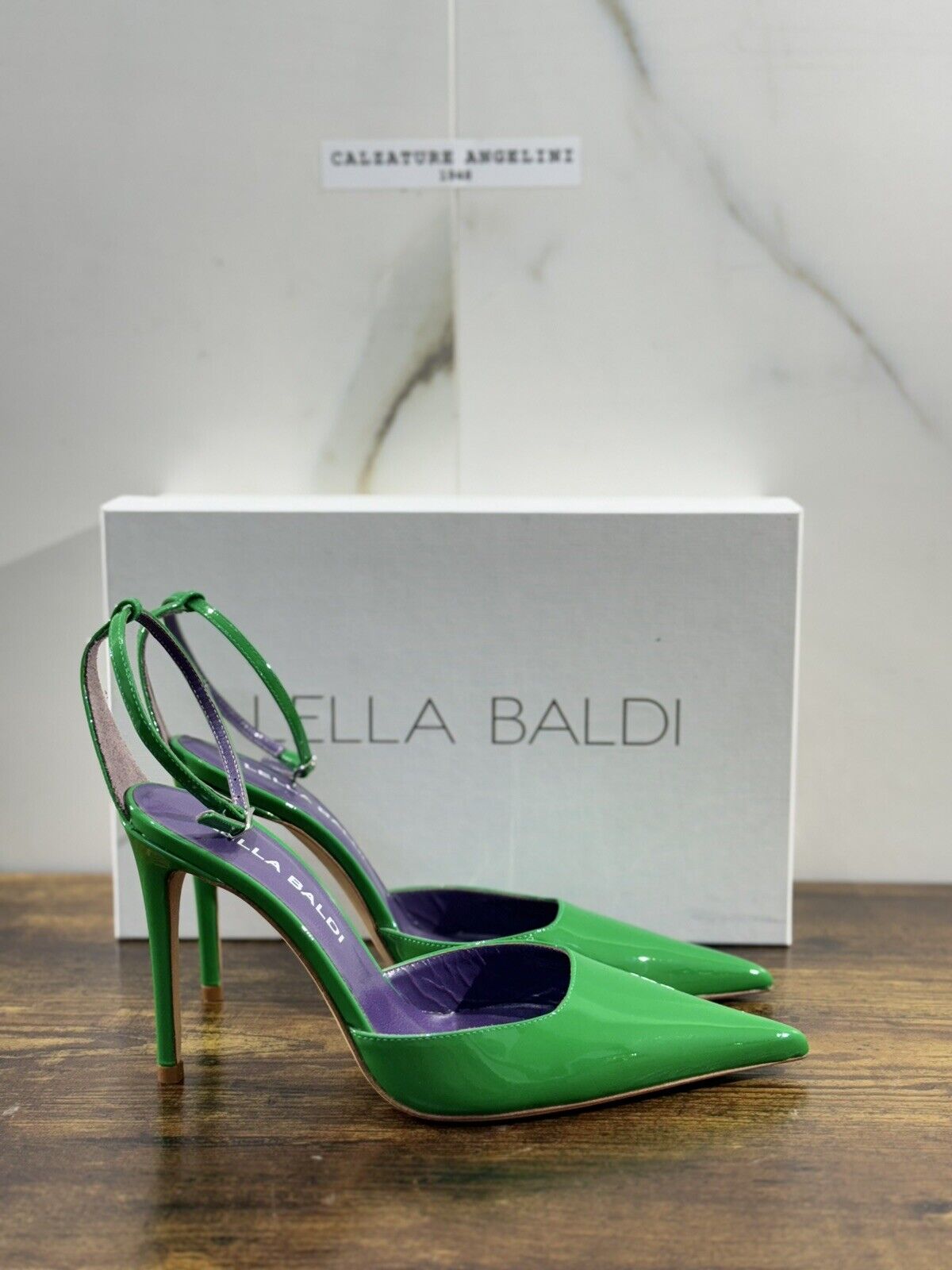 Lella Baldi Sandalo Donna Vernice Verde   Luxury Woman Sandal 39