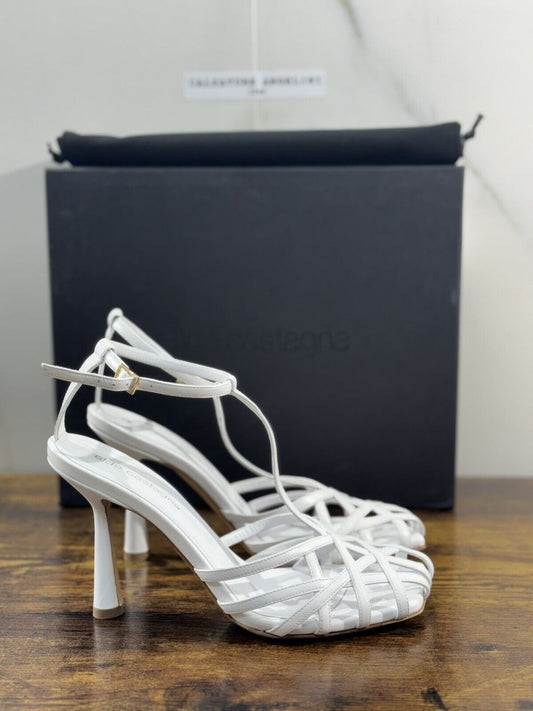 Aldo Castagna Sandalo Donna Lidia Pelle Bianco    Luxury Woman Sandal 39