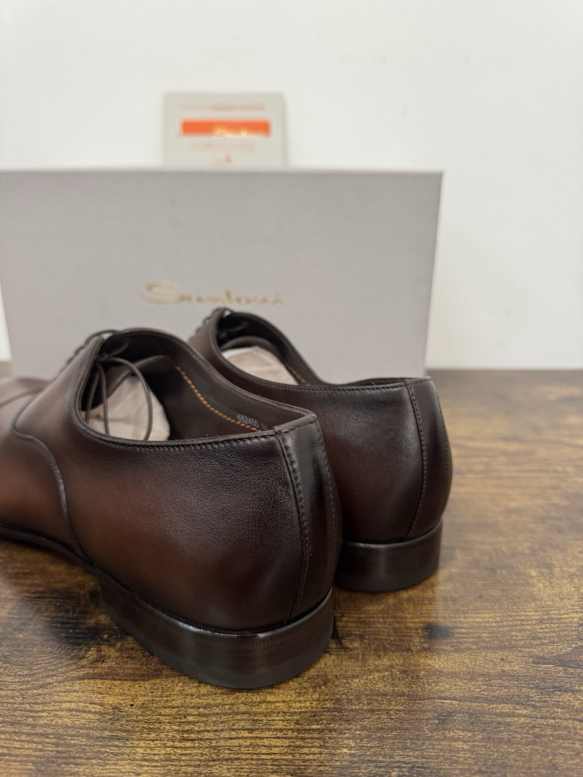 Santoni Stringata In Pelle Marrone  Luxury Scarpa Santoni Uomo 45