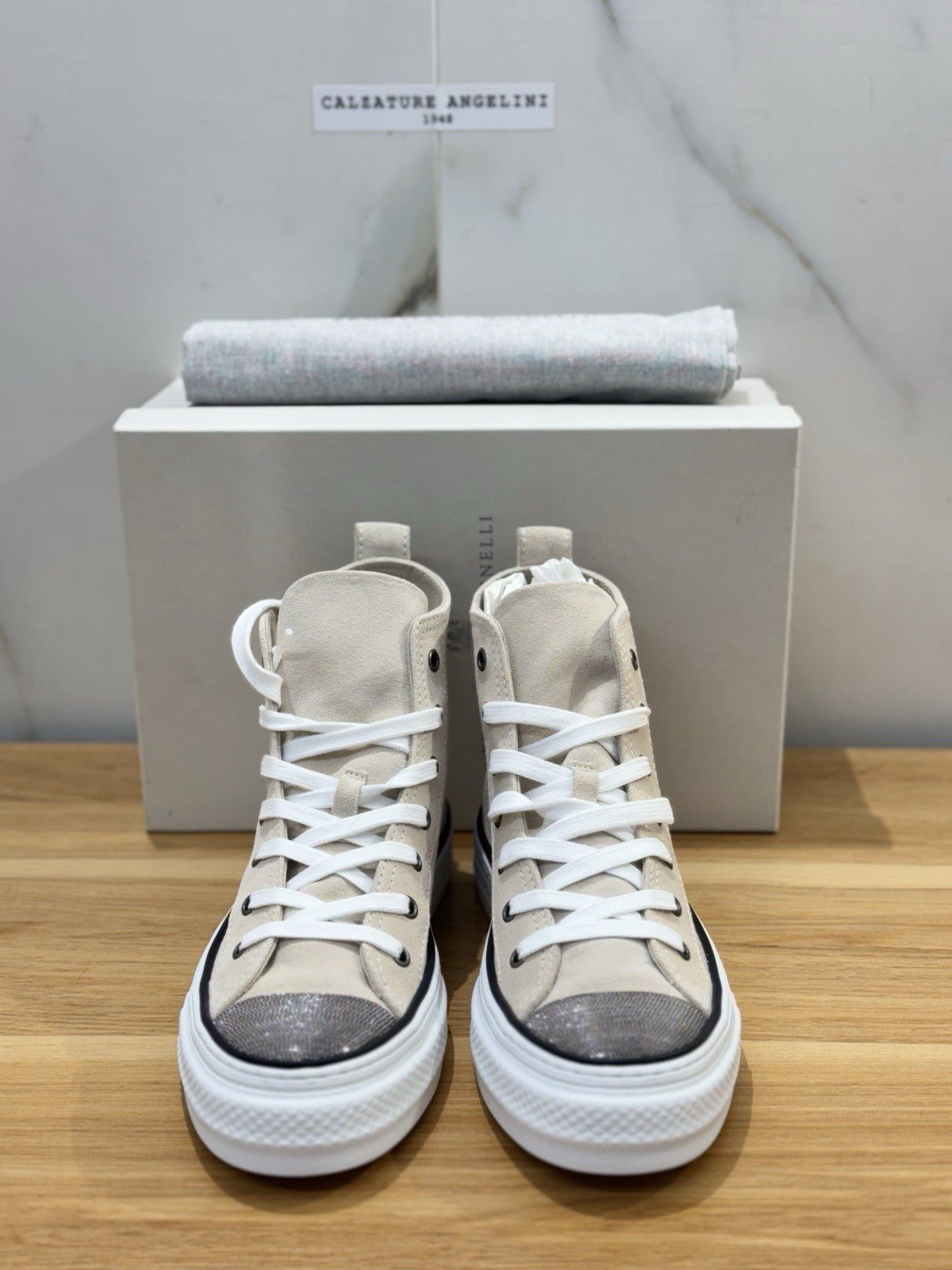 Brunello Cucinelli Sneaker  Suede Grey  Beige Luxury Cucinelli Scarpa Donna 36