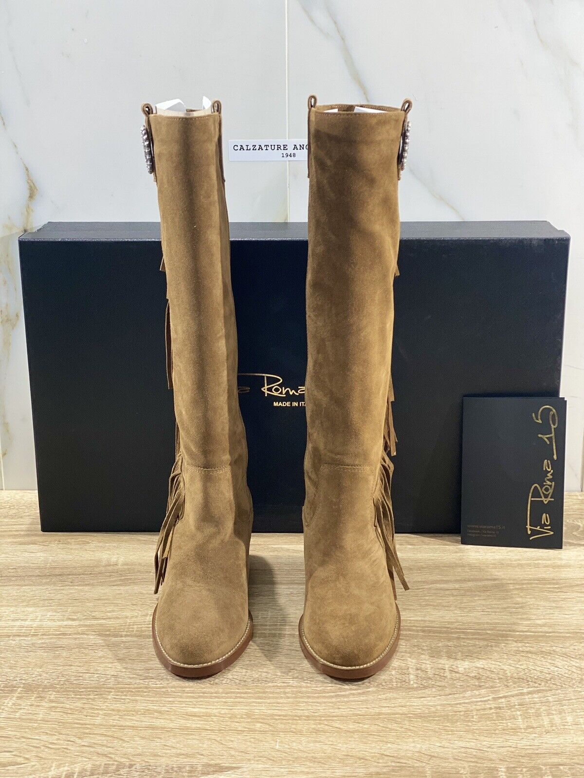 Via roma 15 stivale  donna 3260  Frange  martora luxury boot via roma 15 35