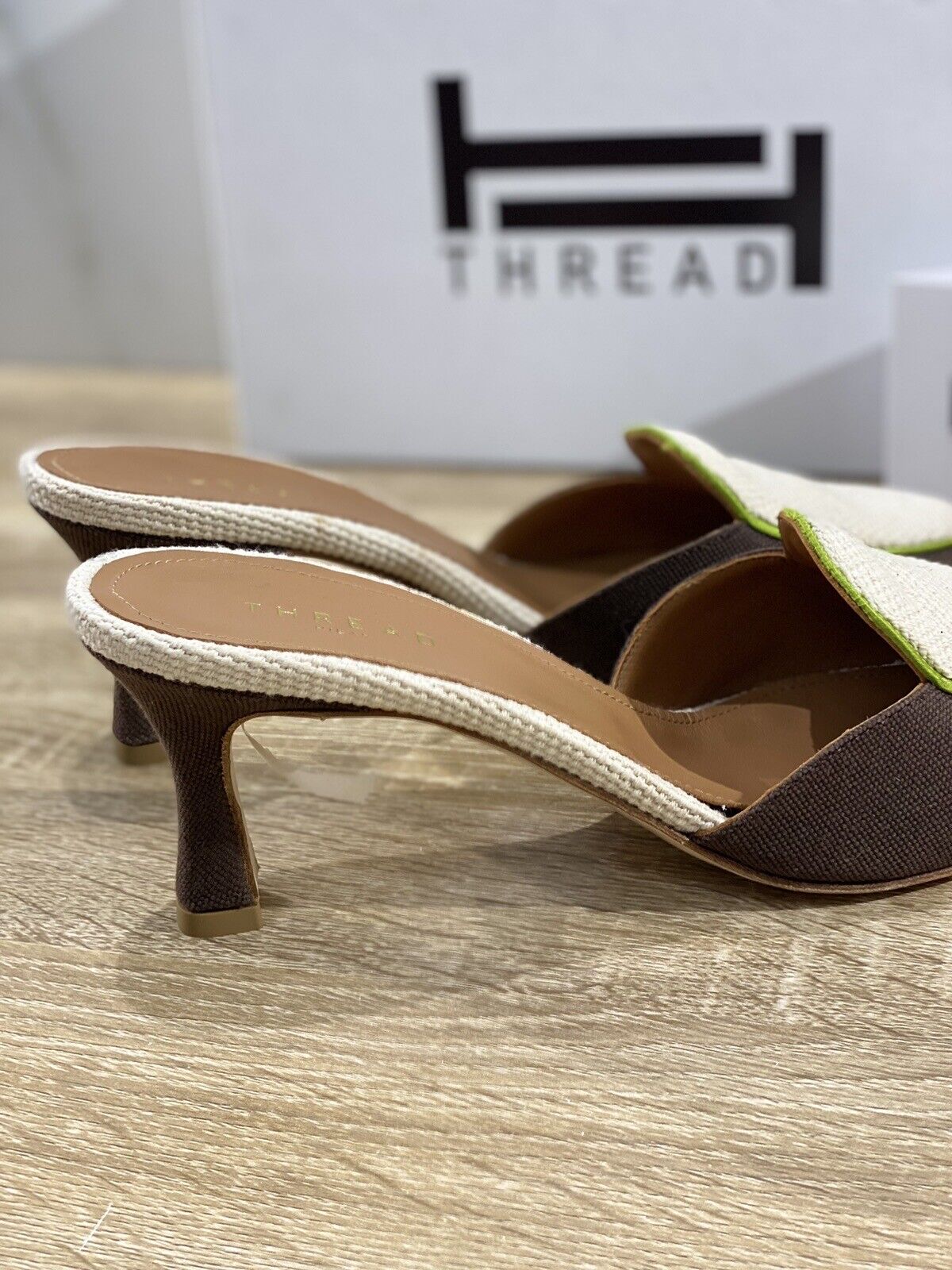 Thread Milano Sandalo Donna Lilly Mule  Beige Made In Italy 38