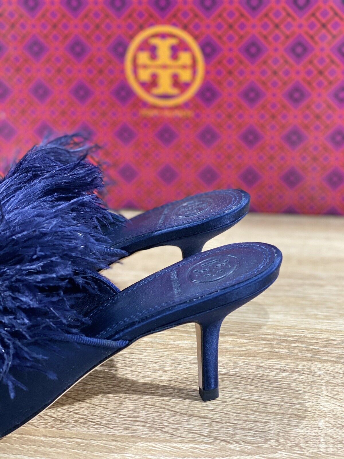 Tory Burch Elodie 65 MM Mule In Seta  Blu  Luxury 47464 Donna 37