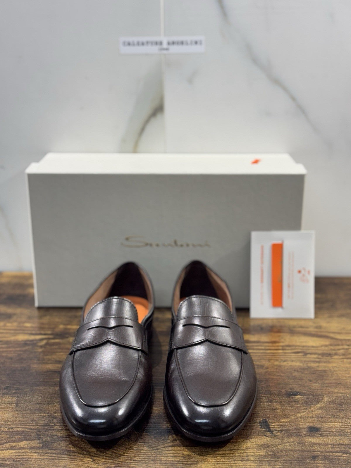 Santoni Mocassino Goodyear Flex Pelle Marrone Luxury Santoni Scarpa Uomo 41