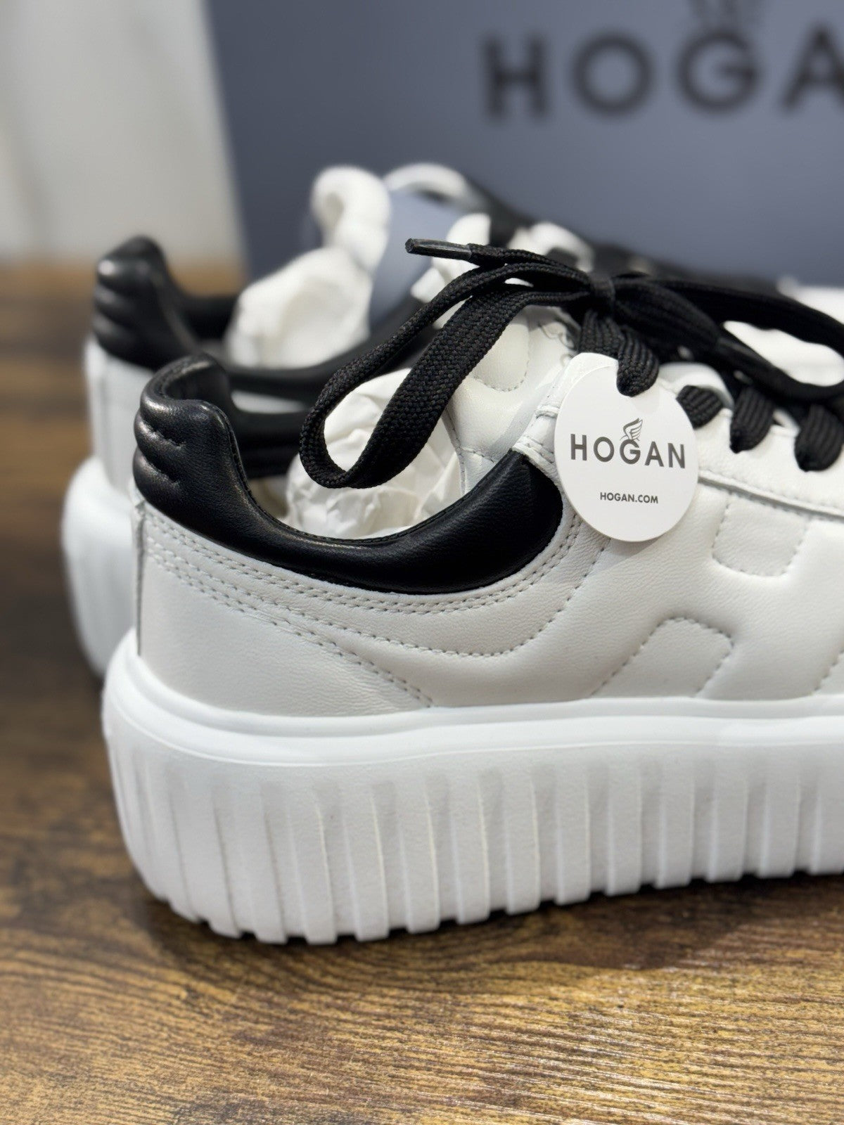 Hogan H Stripes Sneaker Pelle Bianca Zeppa   Memory Foam Scarpa Hogan Donna 39
