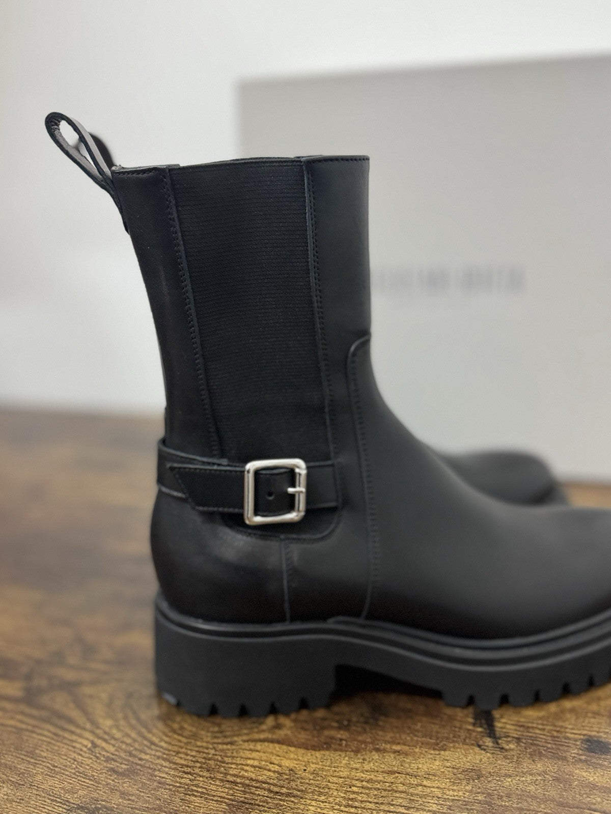 Guglielmo Rotta Stivaletto Combat  Pelle Nero Causal Boot Donna 41