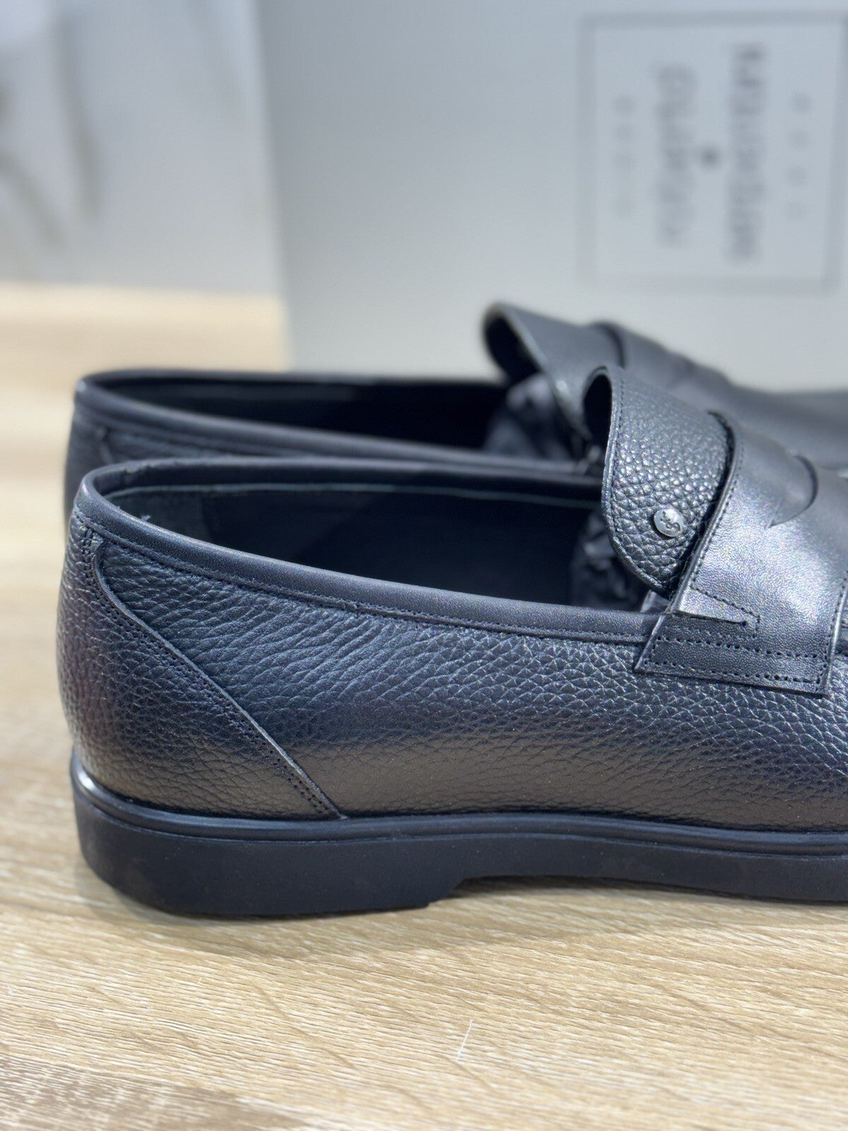 Roberto Serpentini Scarpa Uomo Mocassino Pelle Nero Luxury Handmade 44