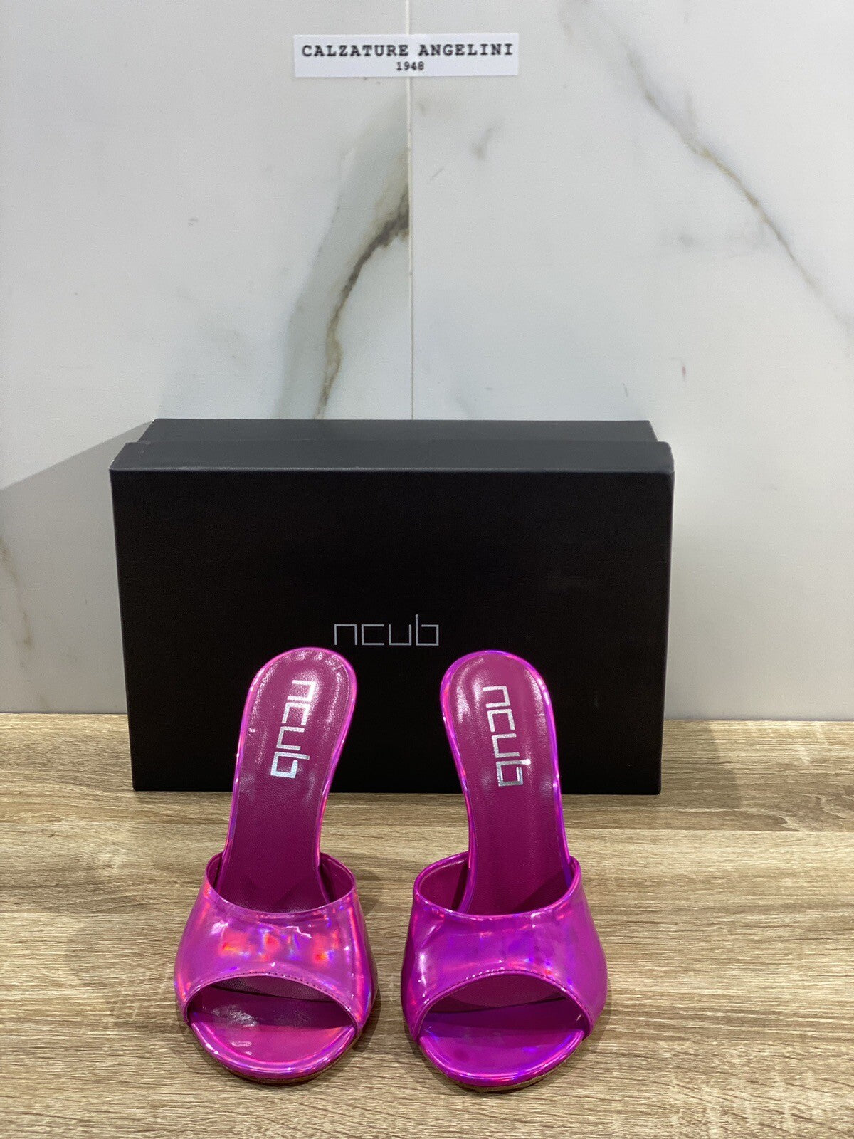 NCUB Sandalo Donna Modello Sole Pelle Fuxia Luxury Woman Sandal 37