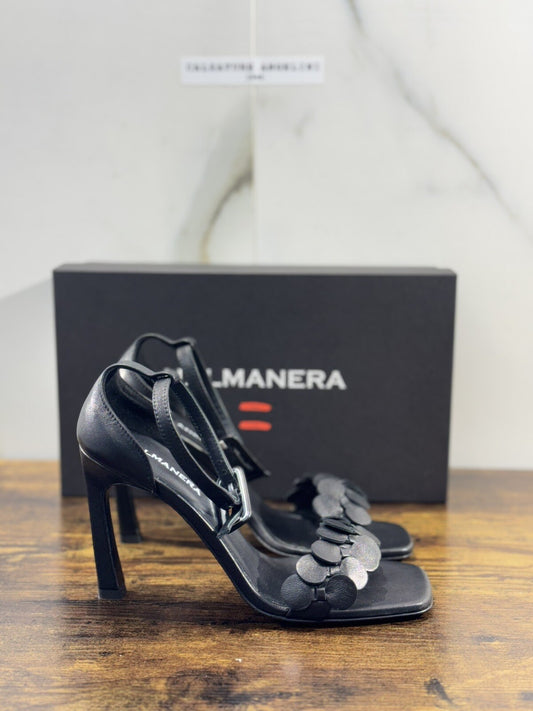 Halmanera Sandalo   donna Tori pelle Nera Con Tacco luxury shoes 37