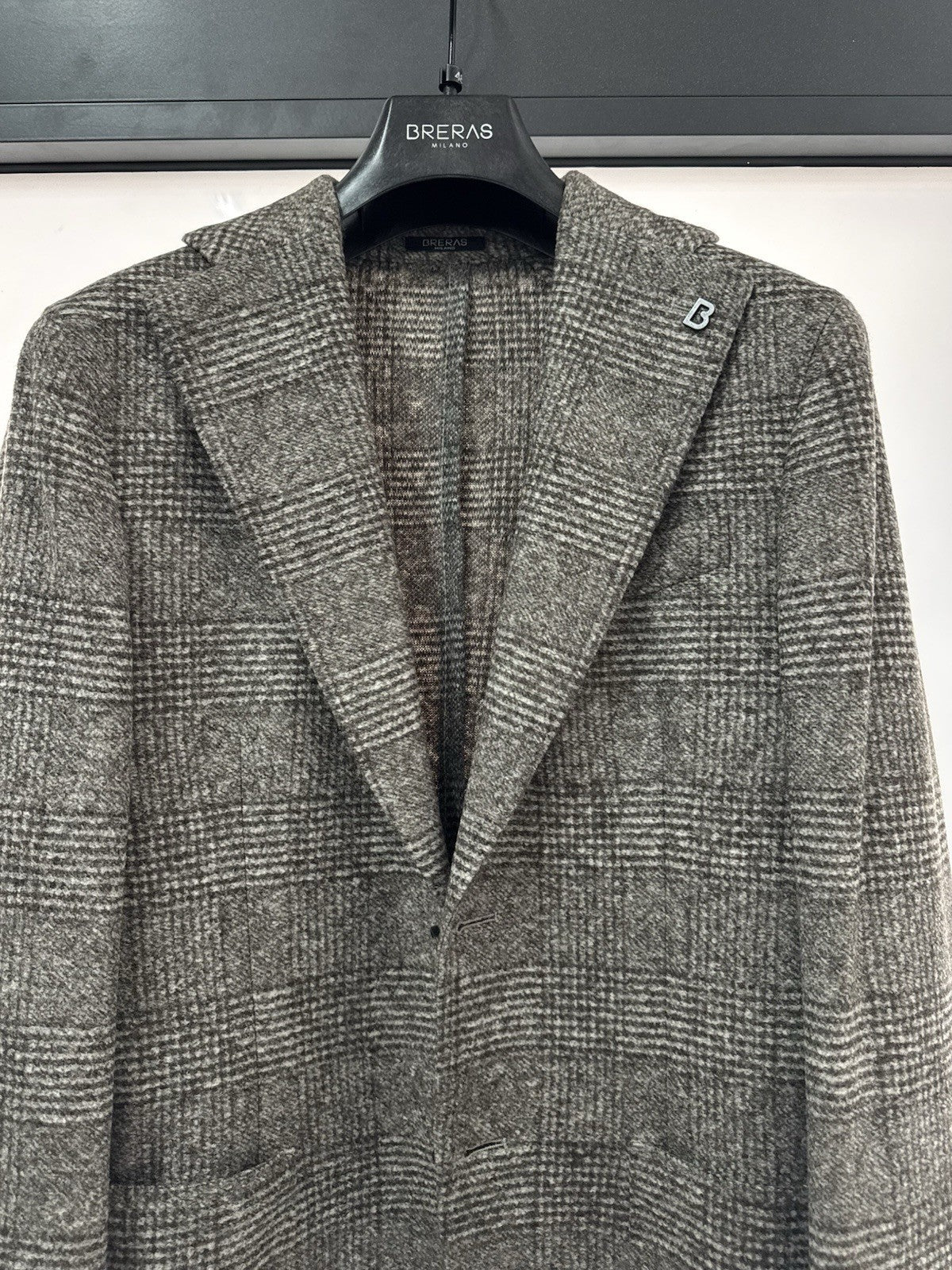 Breras Milano Giacca   Check Tortora Uomo 48