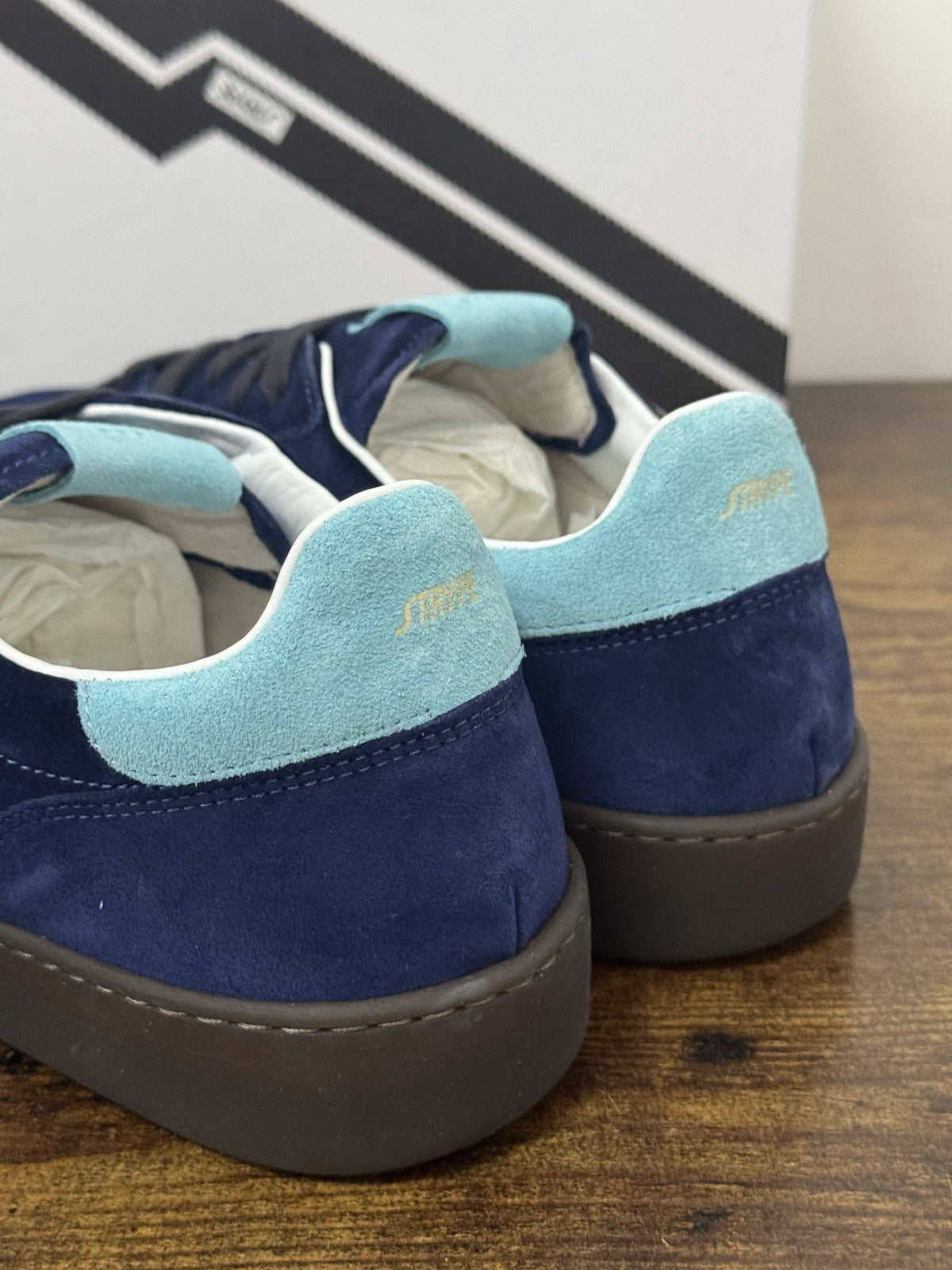 Strype Sneaker Pelle Suede Blu  Memory Foam Casual Uomo 41