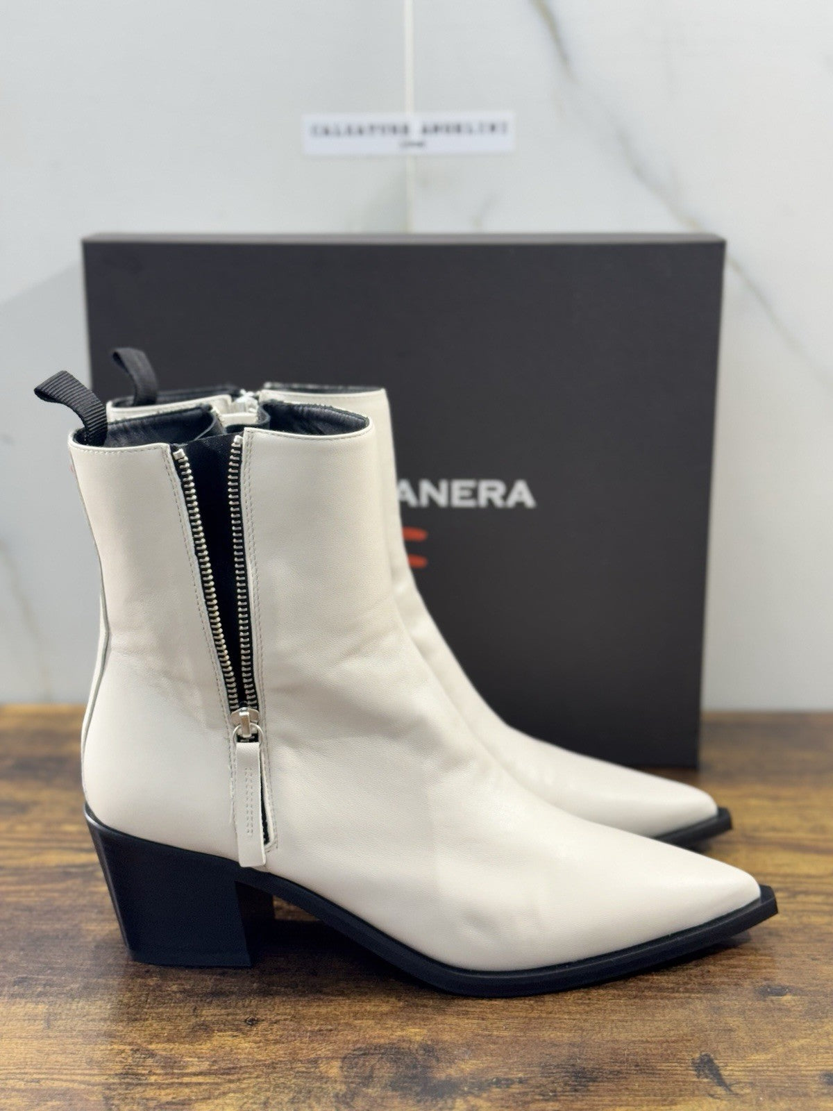 HALMANERA Stivaletto Texan Pelle Roccia  Con Tacco Luxury Made In Italy Donna 41