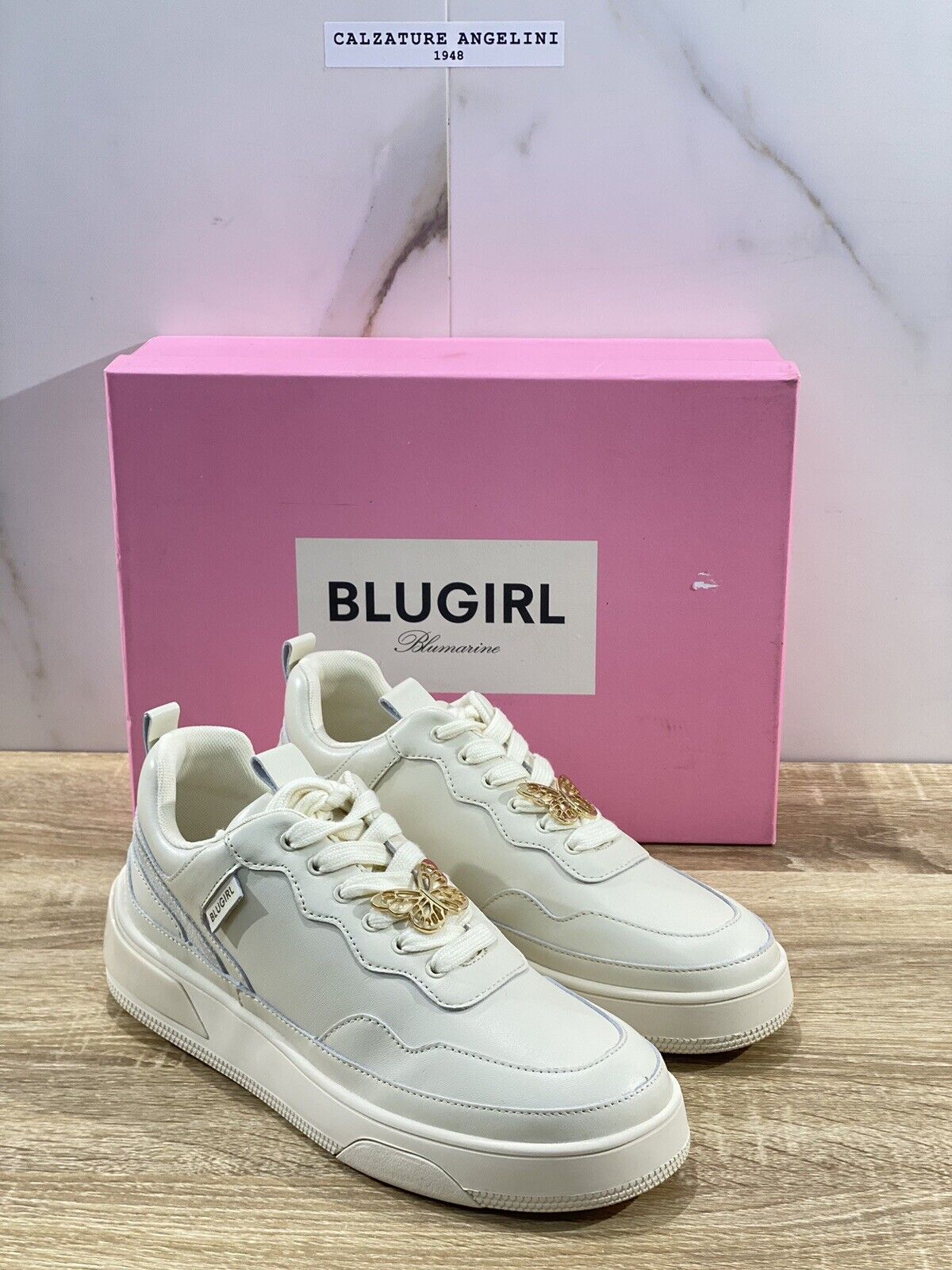 Blugirl Blumarine Donna sneaker Wow Pelle Sand casual shoes woman 39