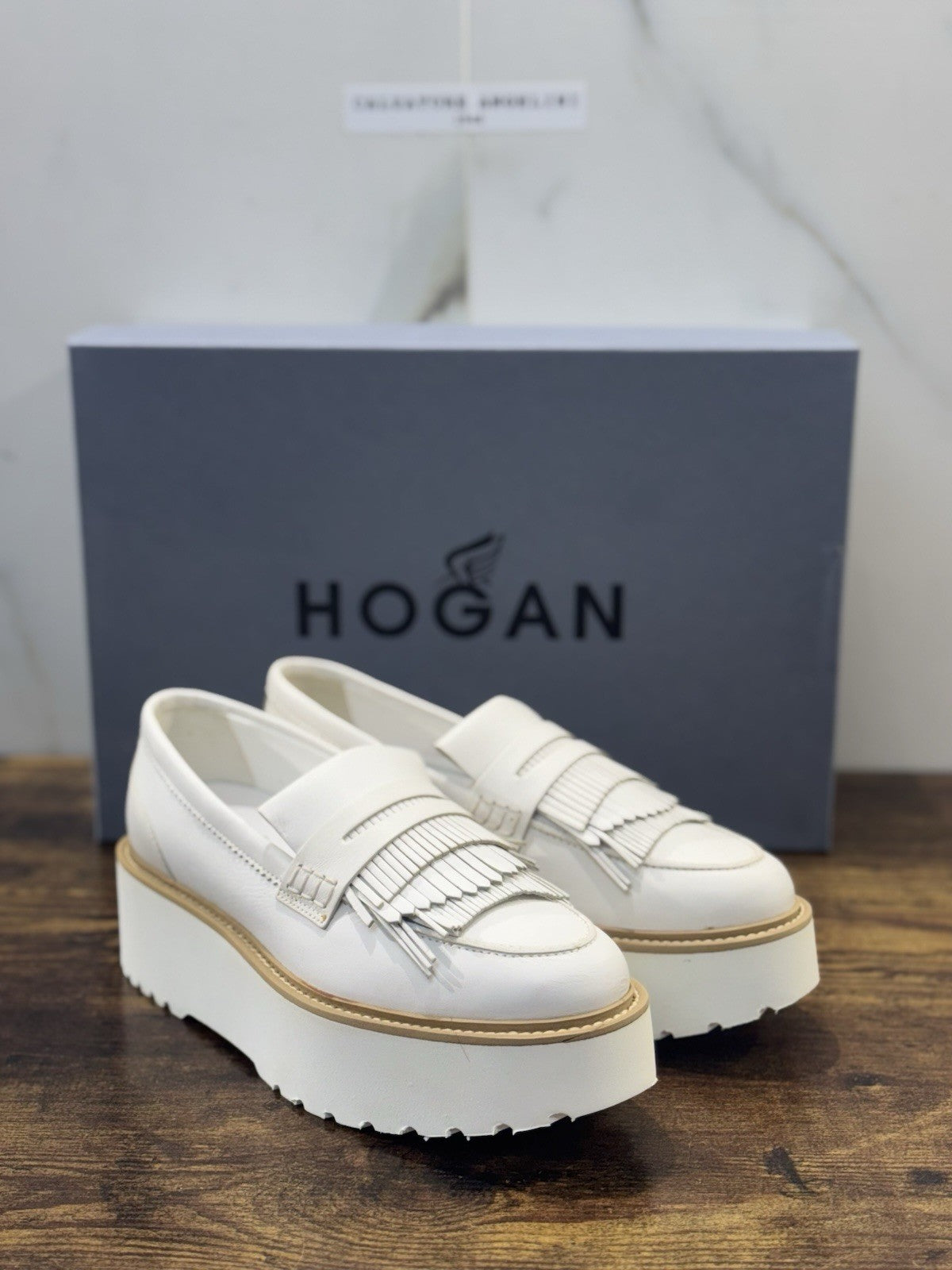 Hogan Mocassino H355 Pelle Bianco Extra Light Zeppa Casual Hogan Donna 40
