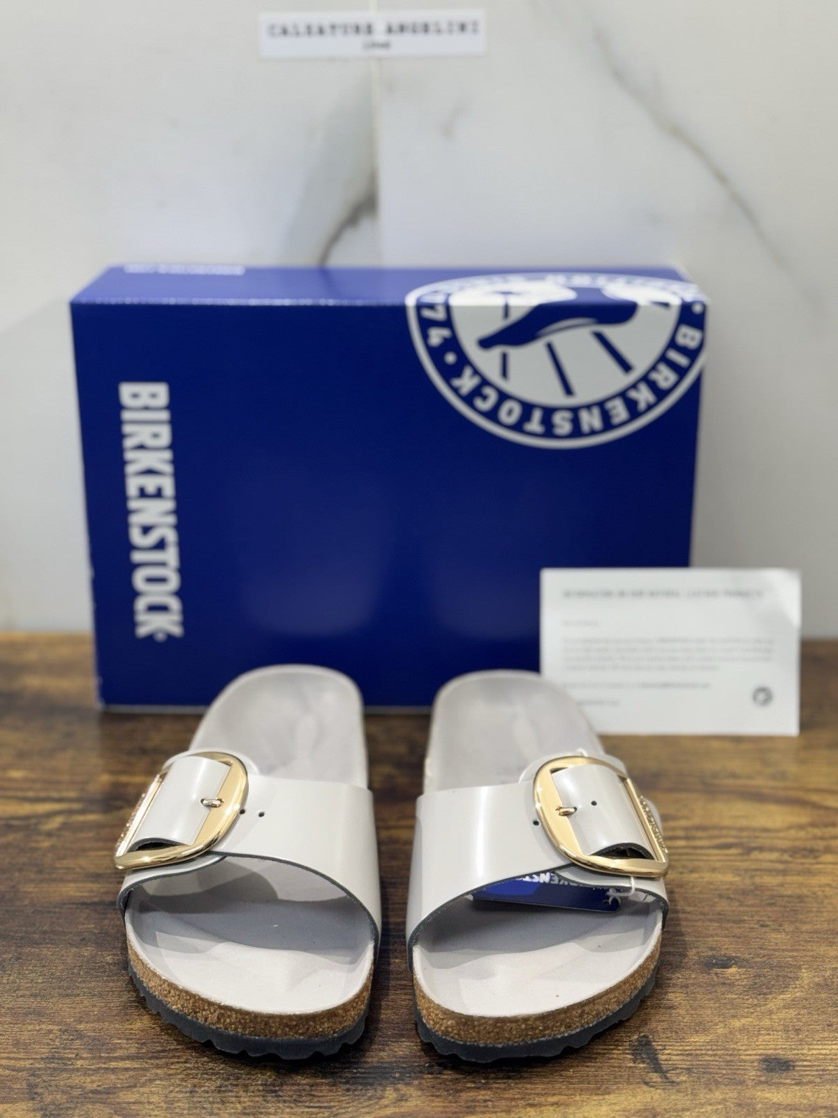 Birkenstock Madrid  Big Buckle Pelle Stone  Premium Leather Birkenstock 41