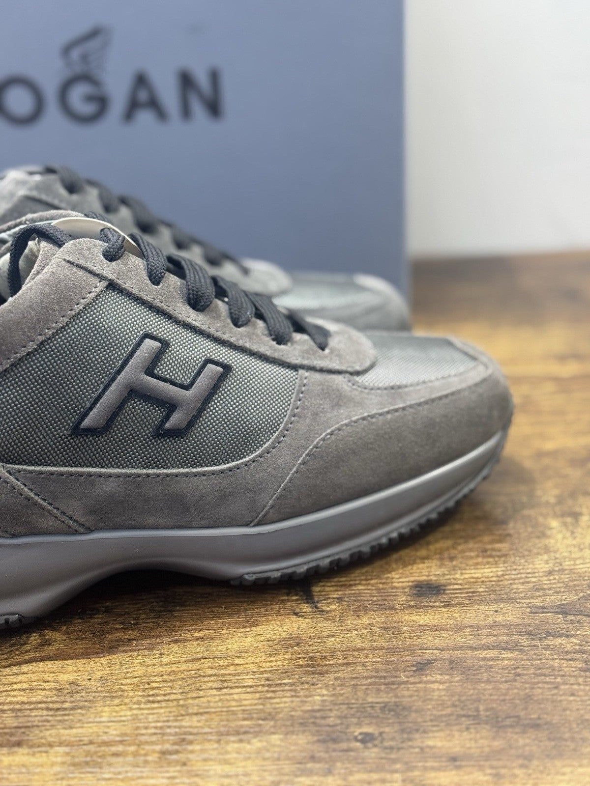 Hogan Interactive  Pelle Suede Grey Black   Casual Hogan Uomo 42