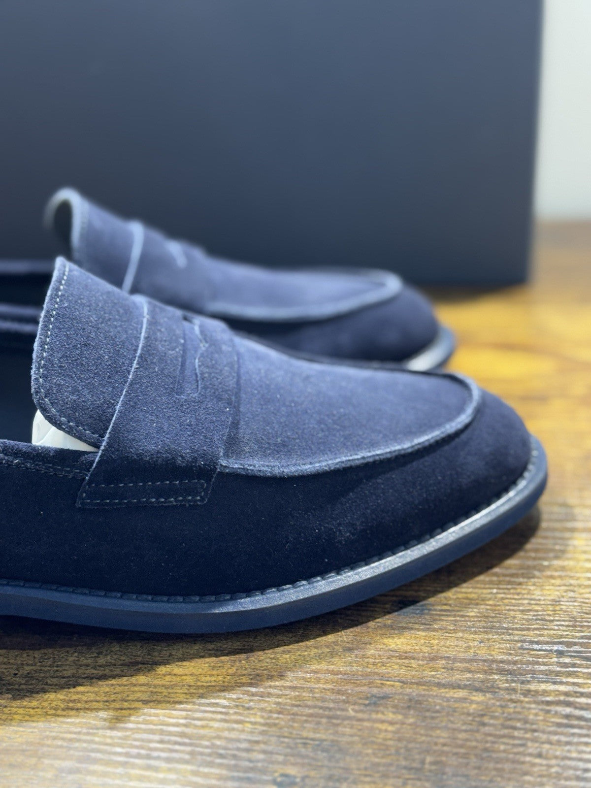 Seboy’s Mocassino Suede Blu Extra Light Made In Italy Uomo 42,5