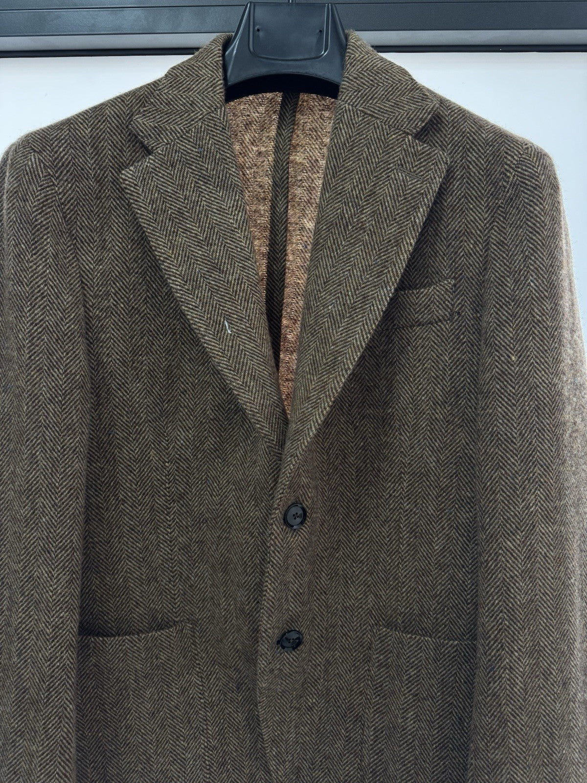 Breras Milano Giacca 100% Lana Vergine Spigata  Moro Uomo 48