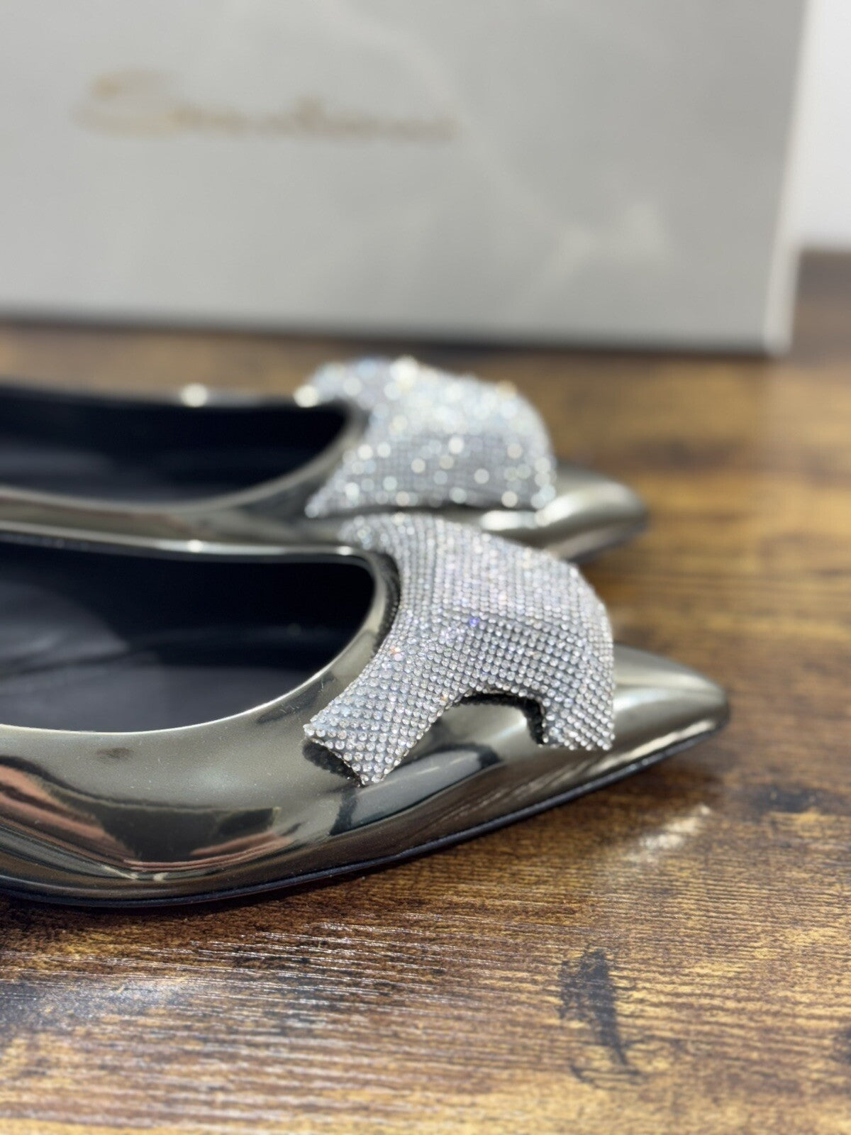 Santoni Ballerina   Donna Pelle Silver    Luxury  Woman Santoni Shoes 38