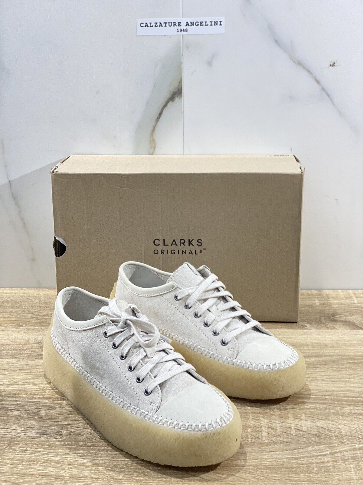 Clarks Original scarpa uomo Caravan  Low White Combi fondo crepe sole 41