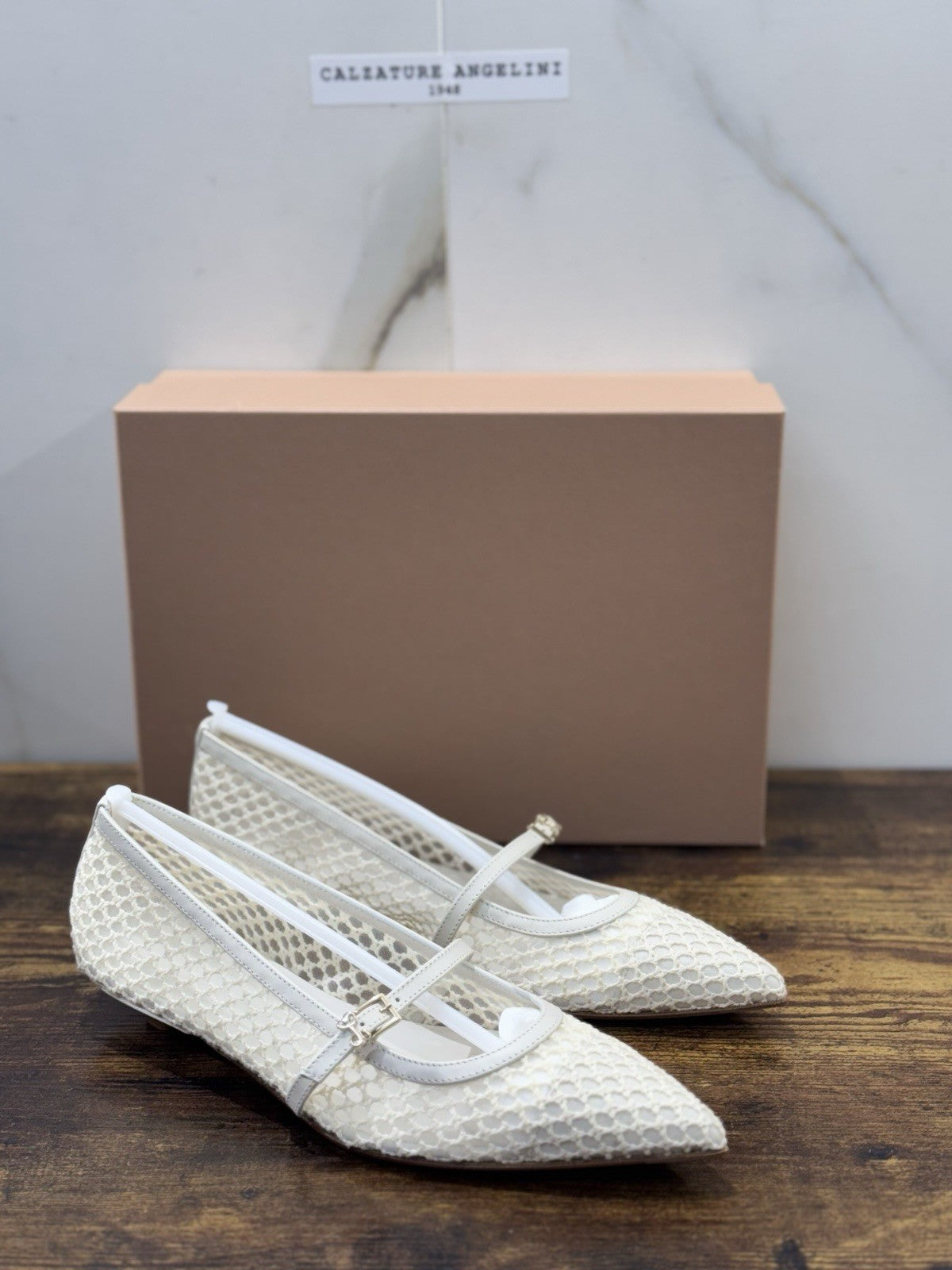 Sergio Levantesi Ballerina Flora Rete Panna    Luxury Woman Scarpa 39