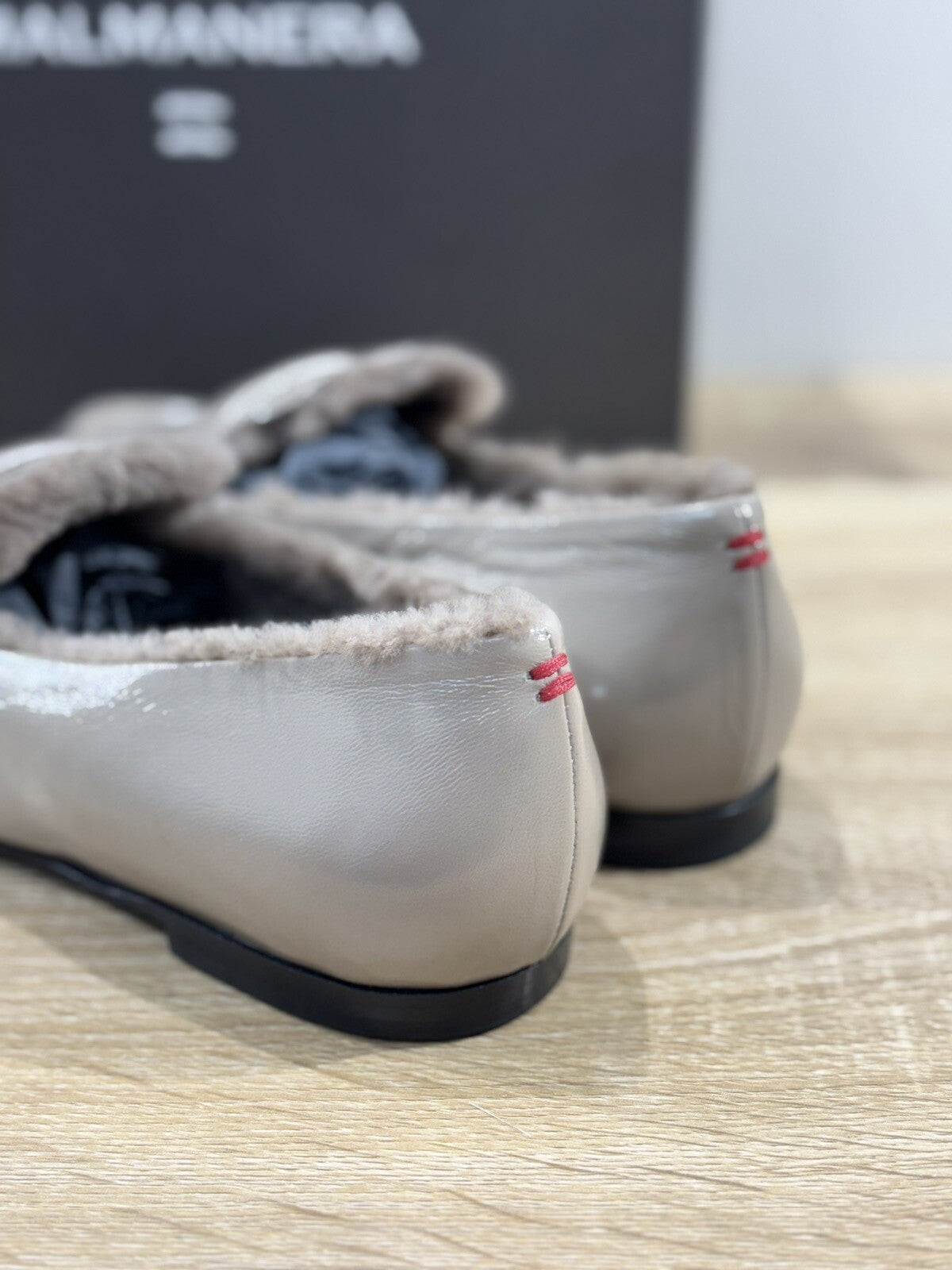 Halmanera Mocassino Domma edin Pelle Tortora Casual Handmade Shoes 41