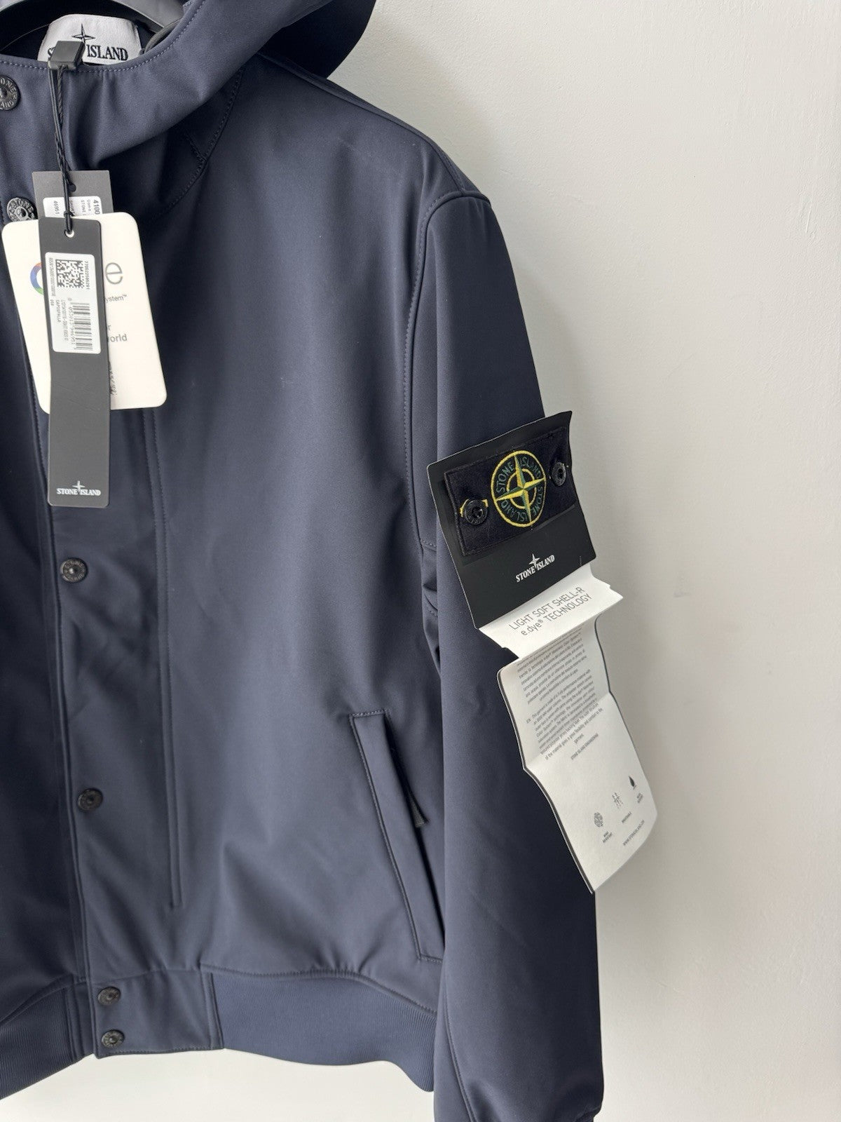 Stone Island Short Parka Light Soft Shell R E . DYE  Blu Icon Jacket Uomo L