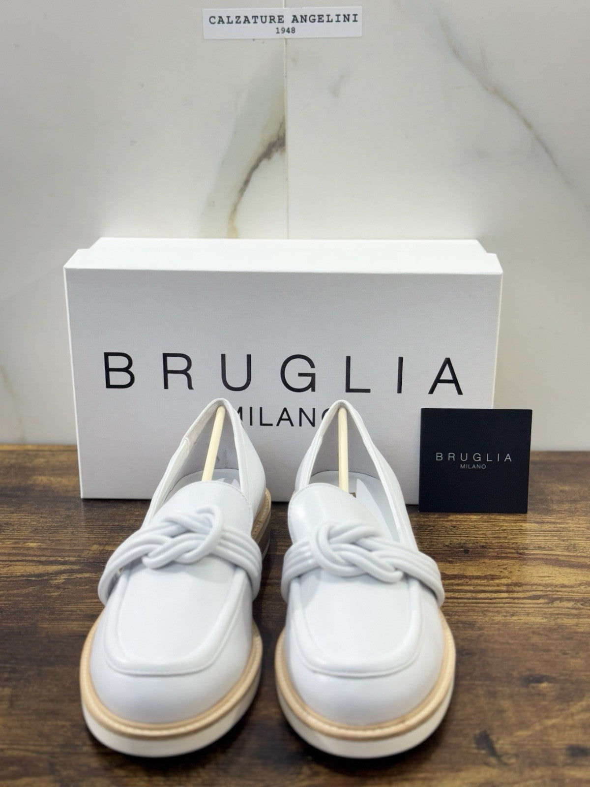 Bruglia Milano Mocassino Bianco  Pelle  Top Quality Scarpe Donna 40