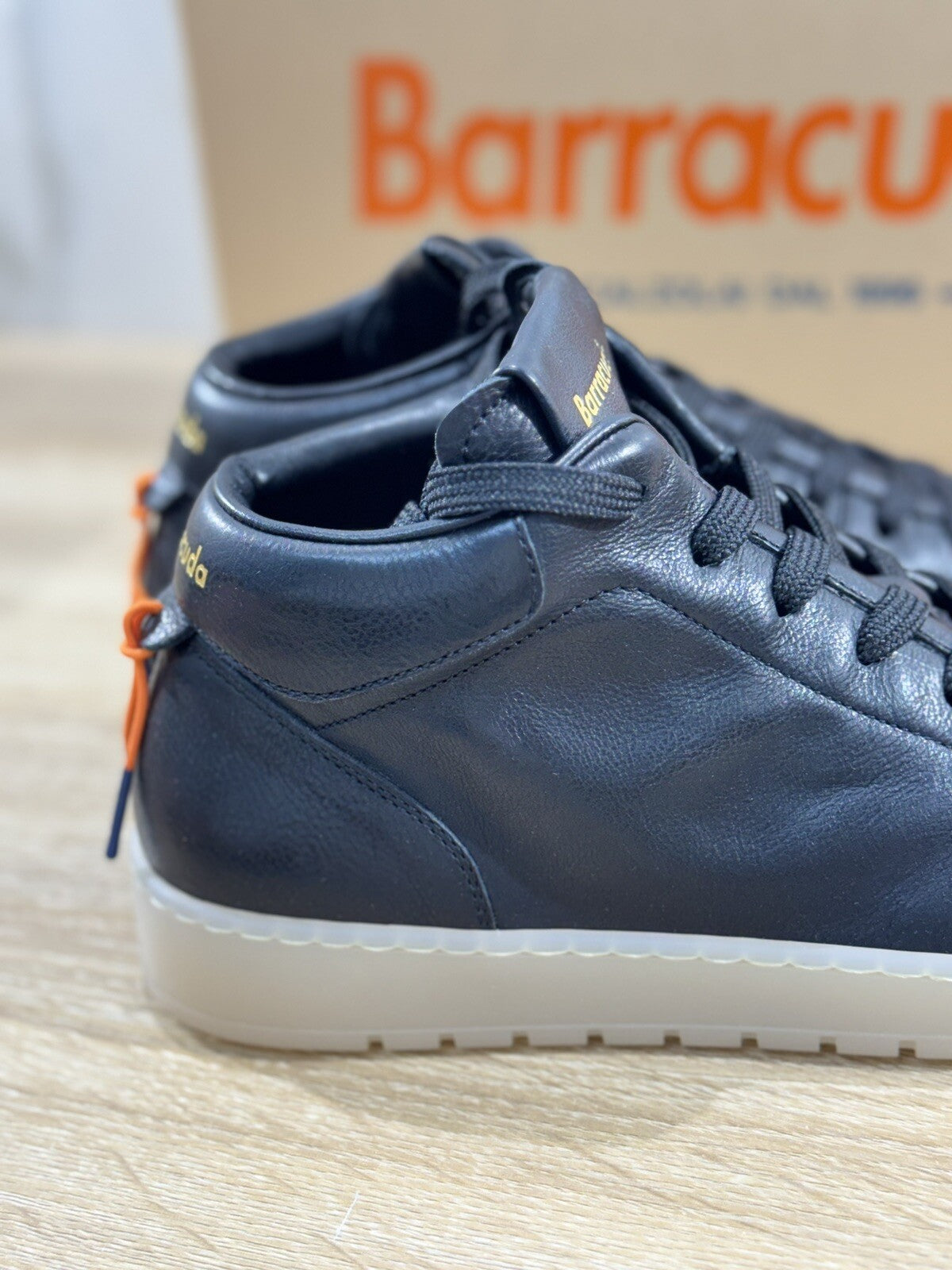 Barracuda Sneaker Uomo Hi Top Super Soft  Vintage Fully Made In Italy Nera 45