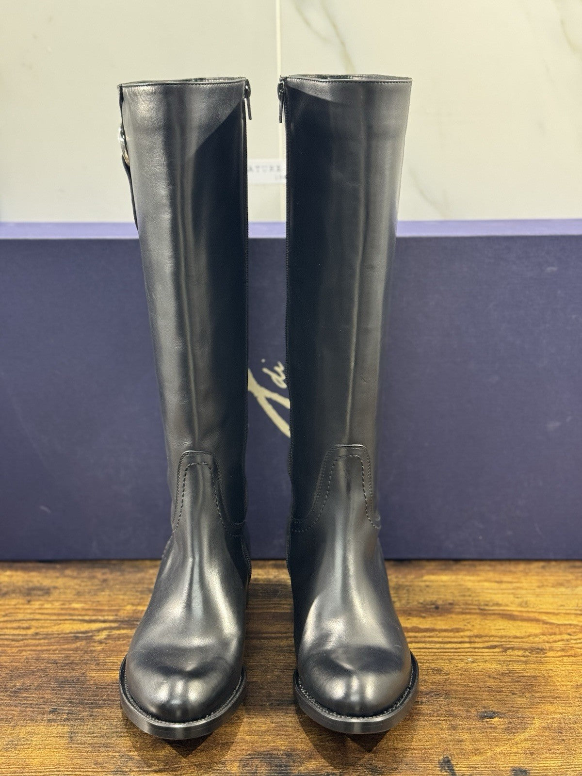 Stivale Cesare Marinucci Cavallerizza Fatto A Mano Pelle Nero   Made in Italy 37