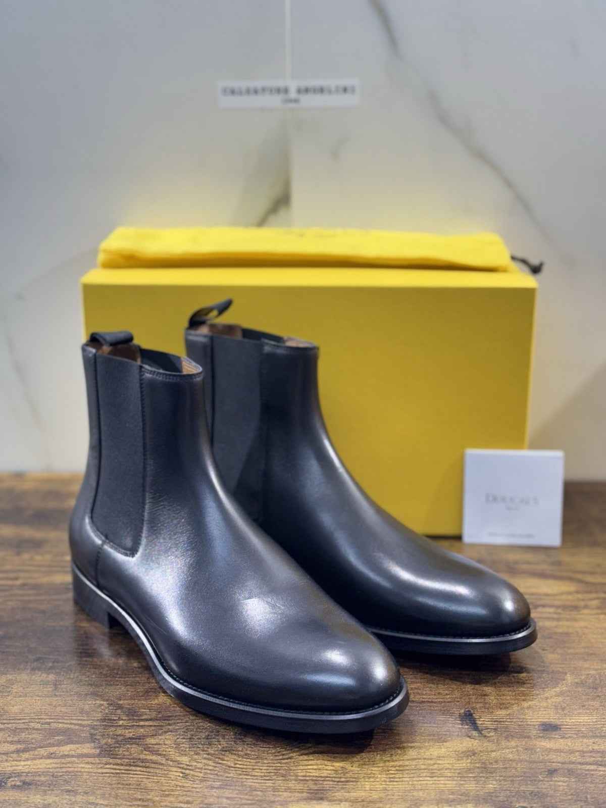 Doucal’s Scarpa Uomo Chelsea Boot Nero   Pelle    Luxury Men Doucal’s Shoes 44
