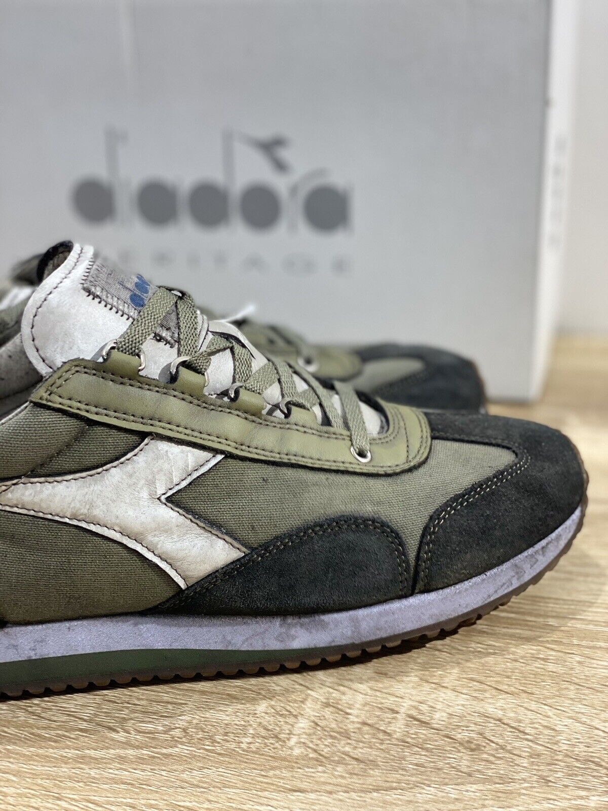 Diadora Heritage Equipe H Dirty Stone Wash Evo Sneaker Uomo Made In Italy Blu 41