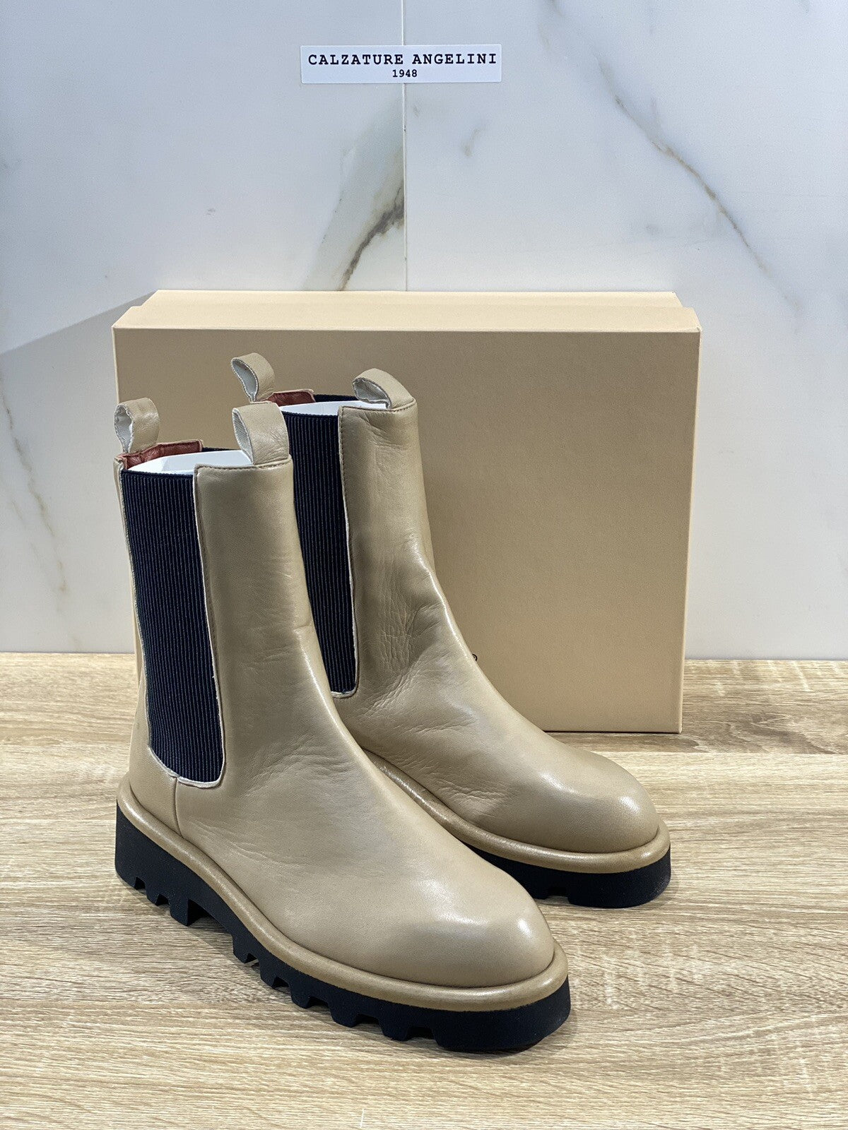 Lorena Paggi Chelsea Boot donna 22253 pelle Sabbia luxury boot Fur 42