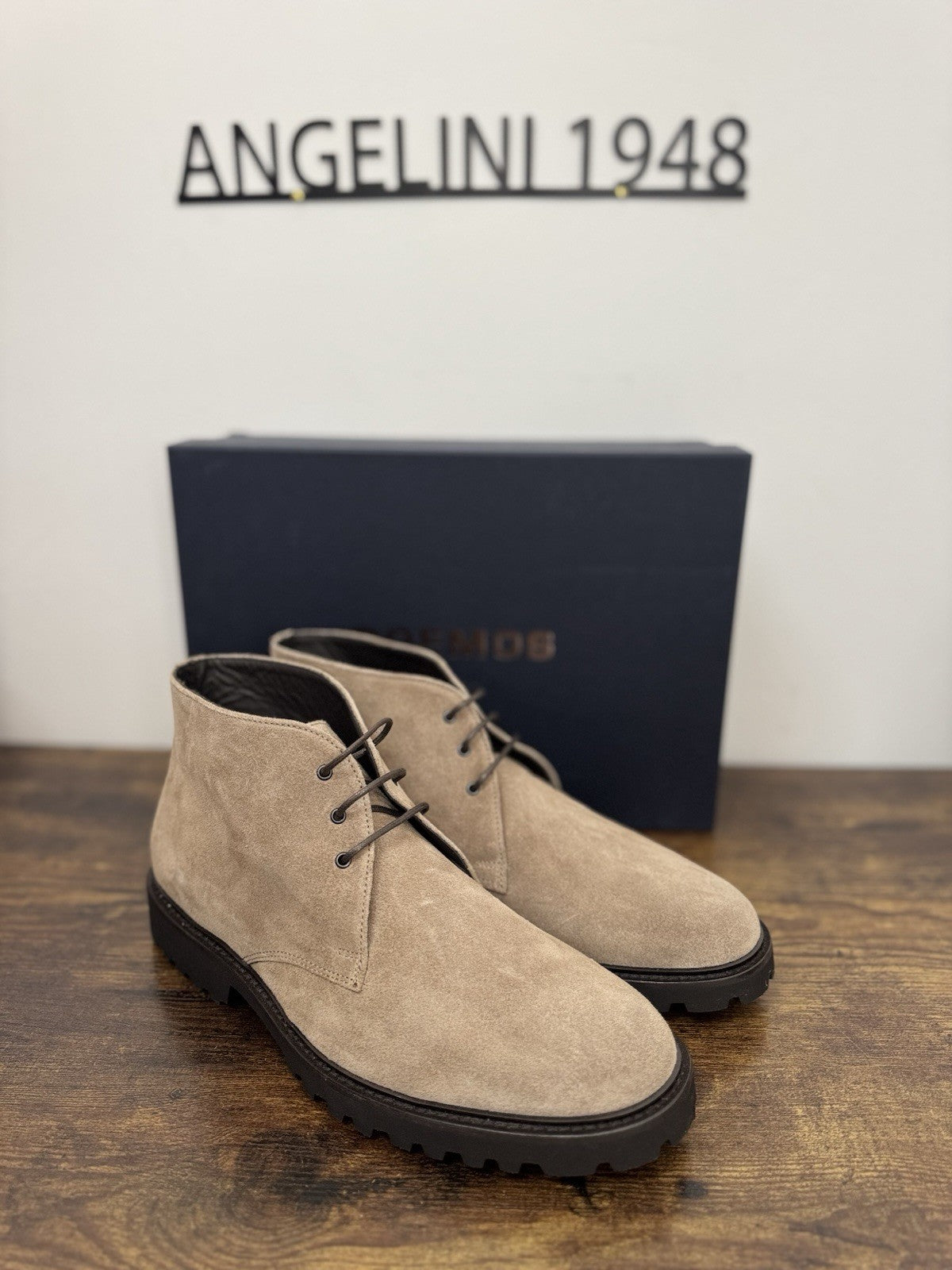 Boemos Polacchino Suede Beige 100% Made In Italy Casual Boot Uomo 44