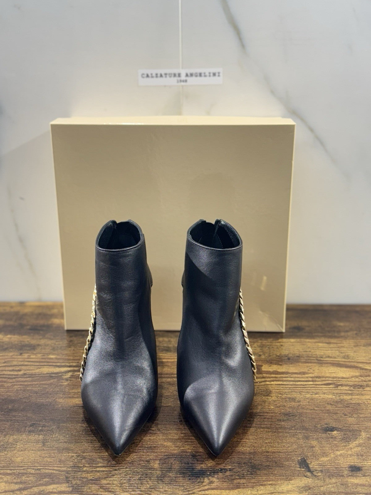 Ninalilou Stivaletto Donna Pelle Nero Con Tacco Luxury Boot 38.5
