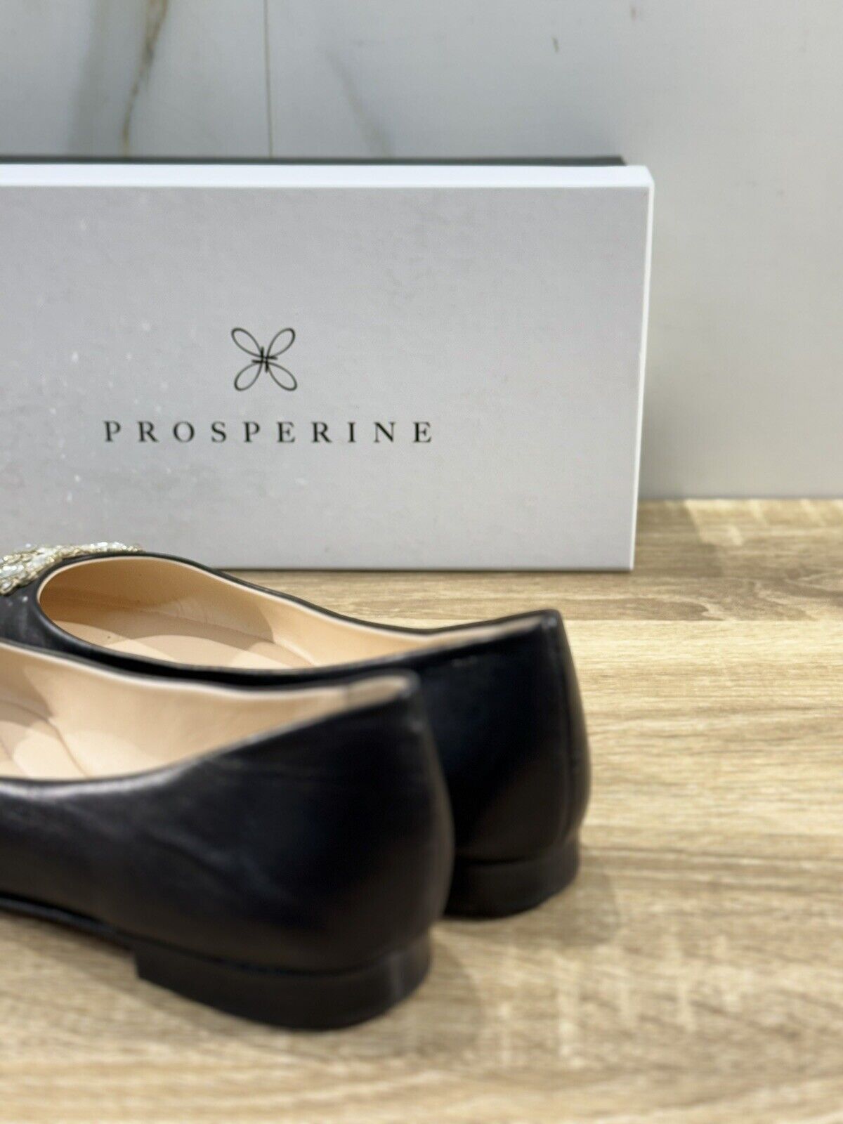 Prosperine Ballerina    donna Pelle Nera           luxury made in italy 40.5