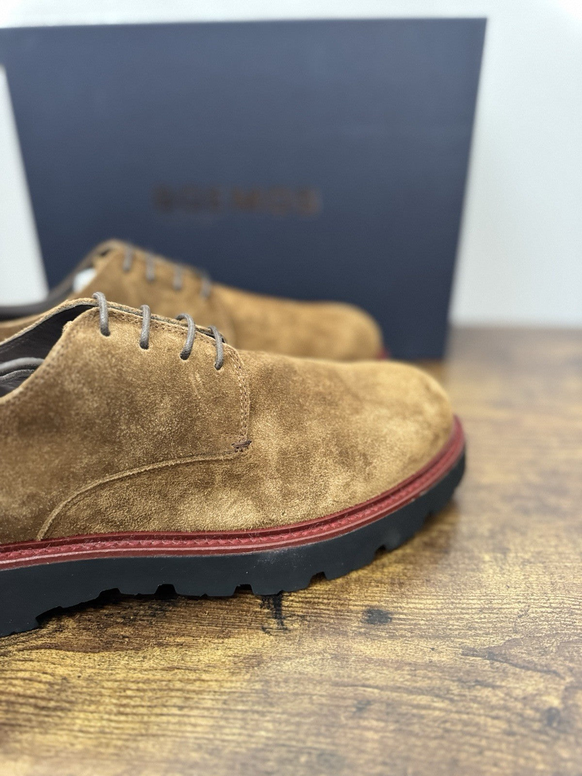 Boemos Stringata  Pelle Suede Sigaro   100% Made In Italy Casual Boot Uomo 44