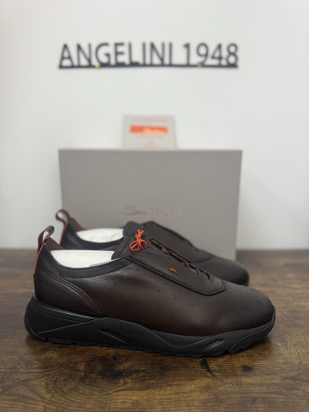 Santoni Innova Sneaker Pelle Marrone  Fur Casual Luxury Santoni Scarpa Uomo 45