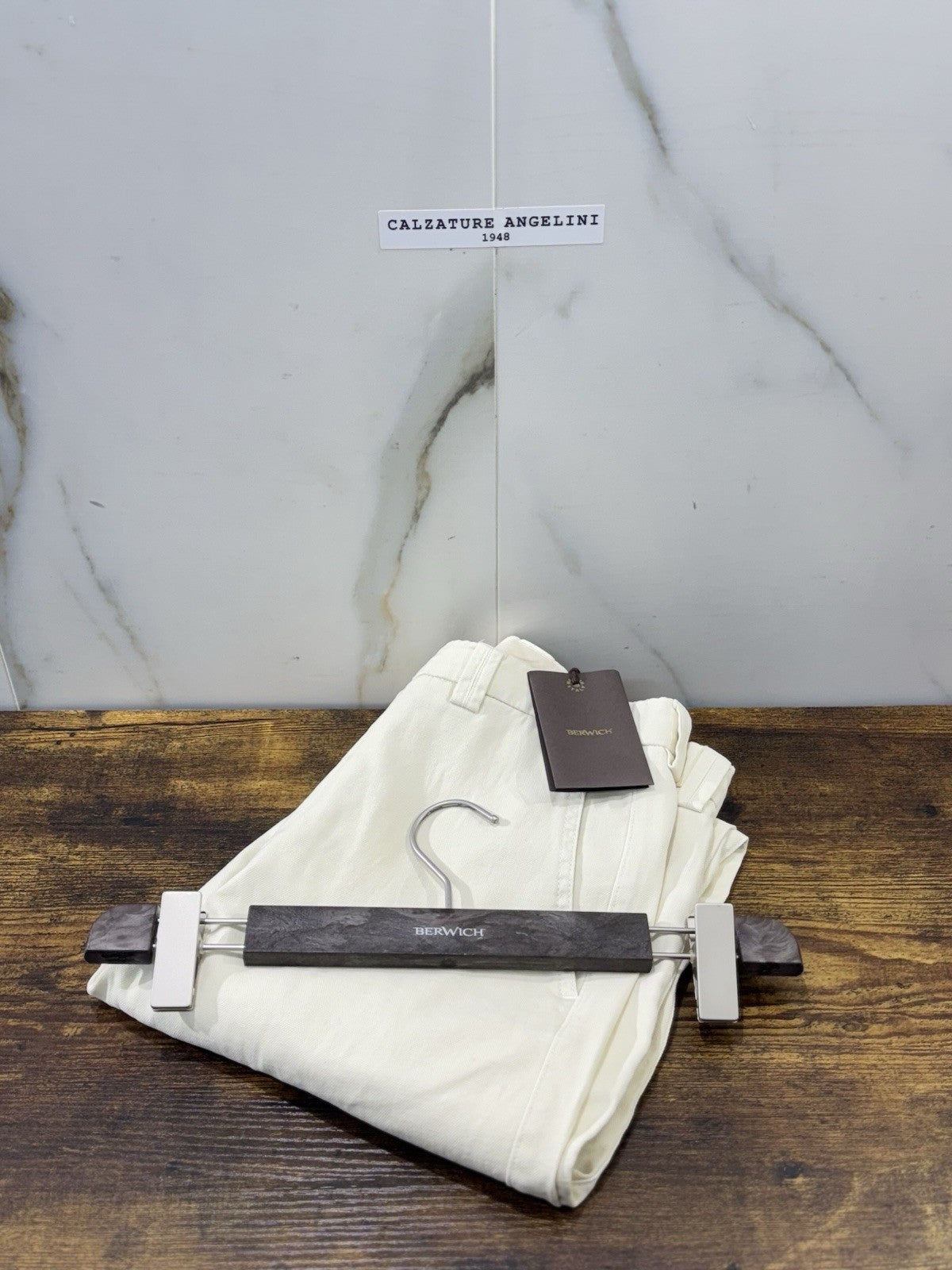 Berwich Pantalone Cotone E Lino Chiaia Avorio Made in Italy  Uomo 44